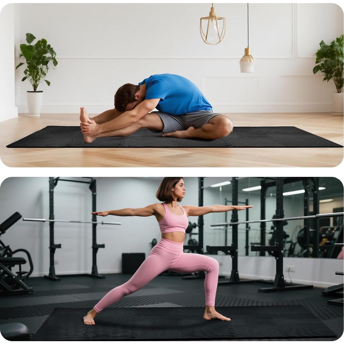 Mats de Espuma Interconectables YSHUFJOI 18 Piezas 12mm Negro