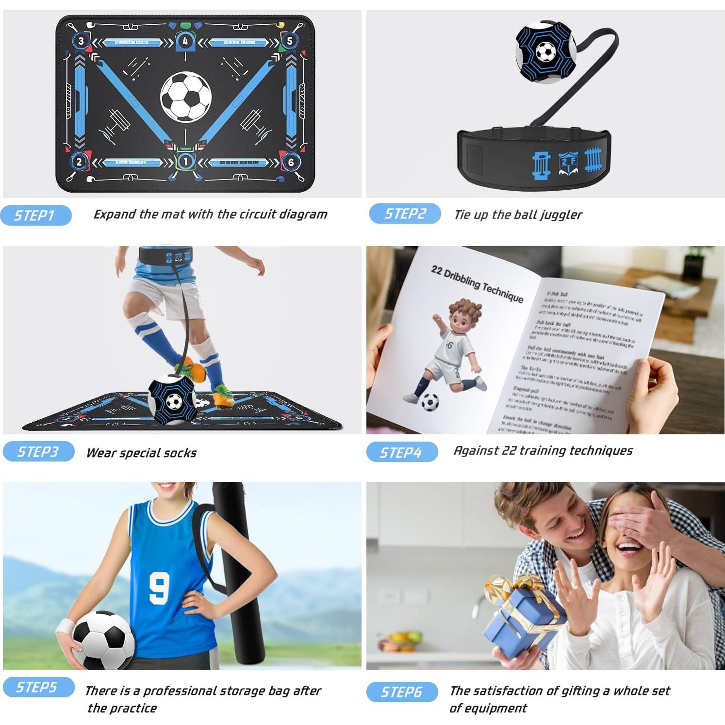 Alfombra de Entrenamiento de Fútbol 2F22E 90x60cm Antideslizante