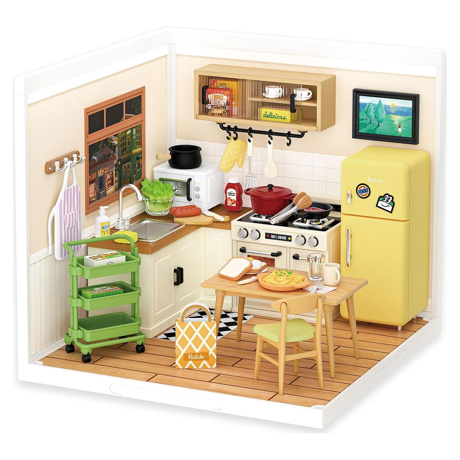 Rolife Kit de Construcción Miniatura Cocina LED 16.3x18cm