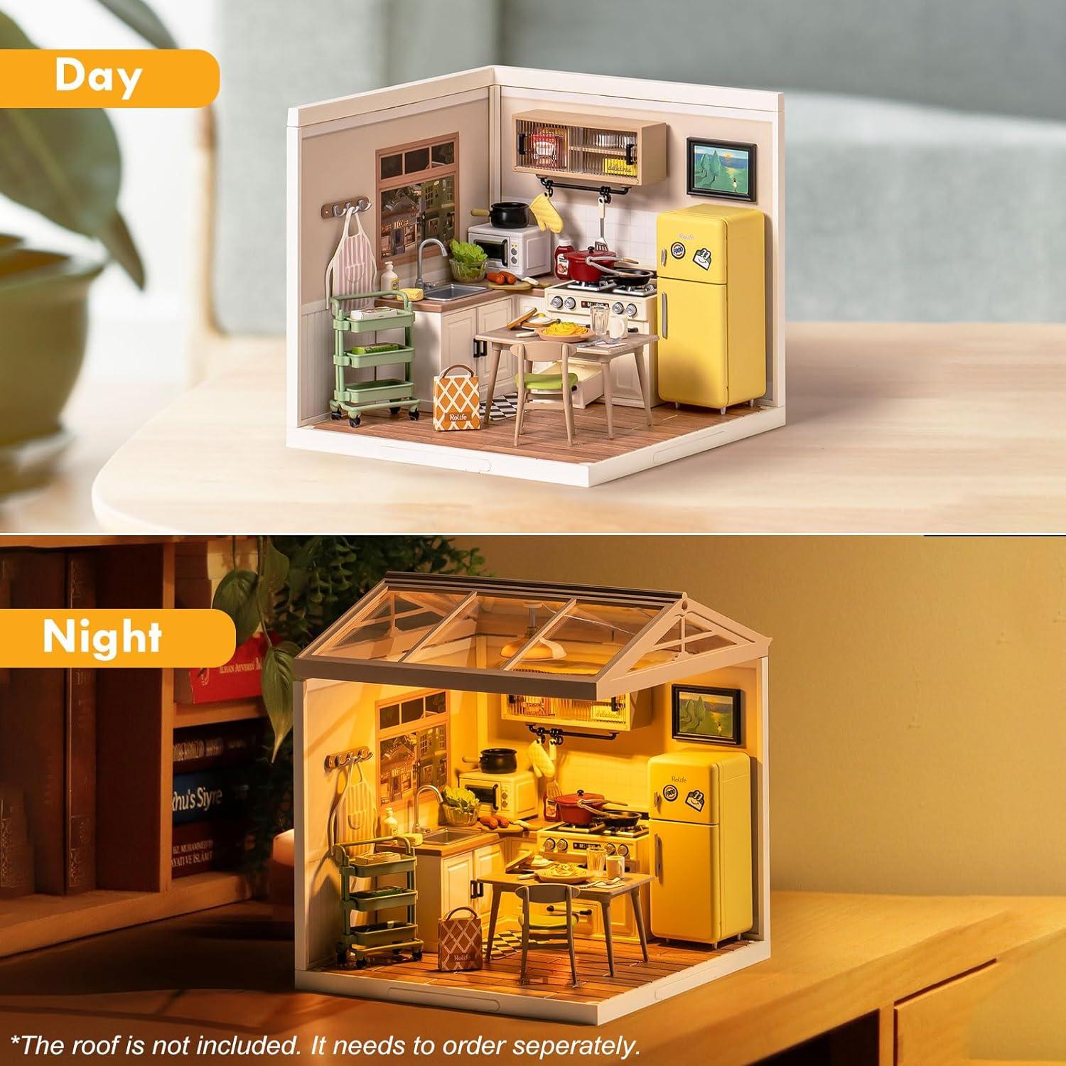 Rolife Kit de Construcción Miniatura Cocina LED 16.3x18cm