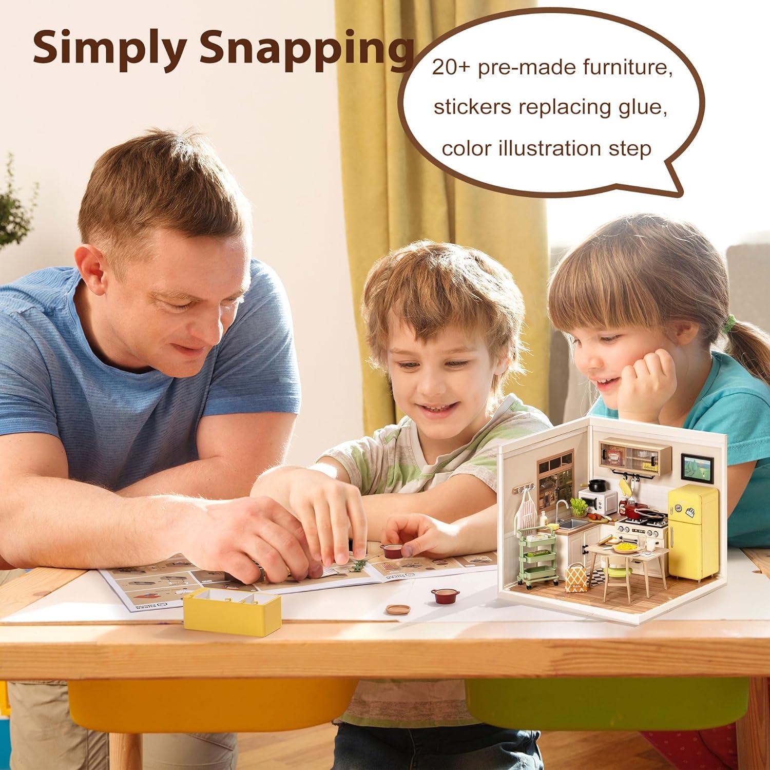 Rolife Kit de Construcción Miniatura Cocina LED 16.3x18cm