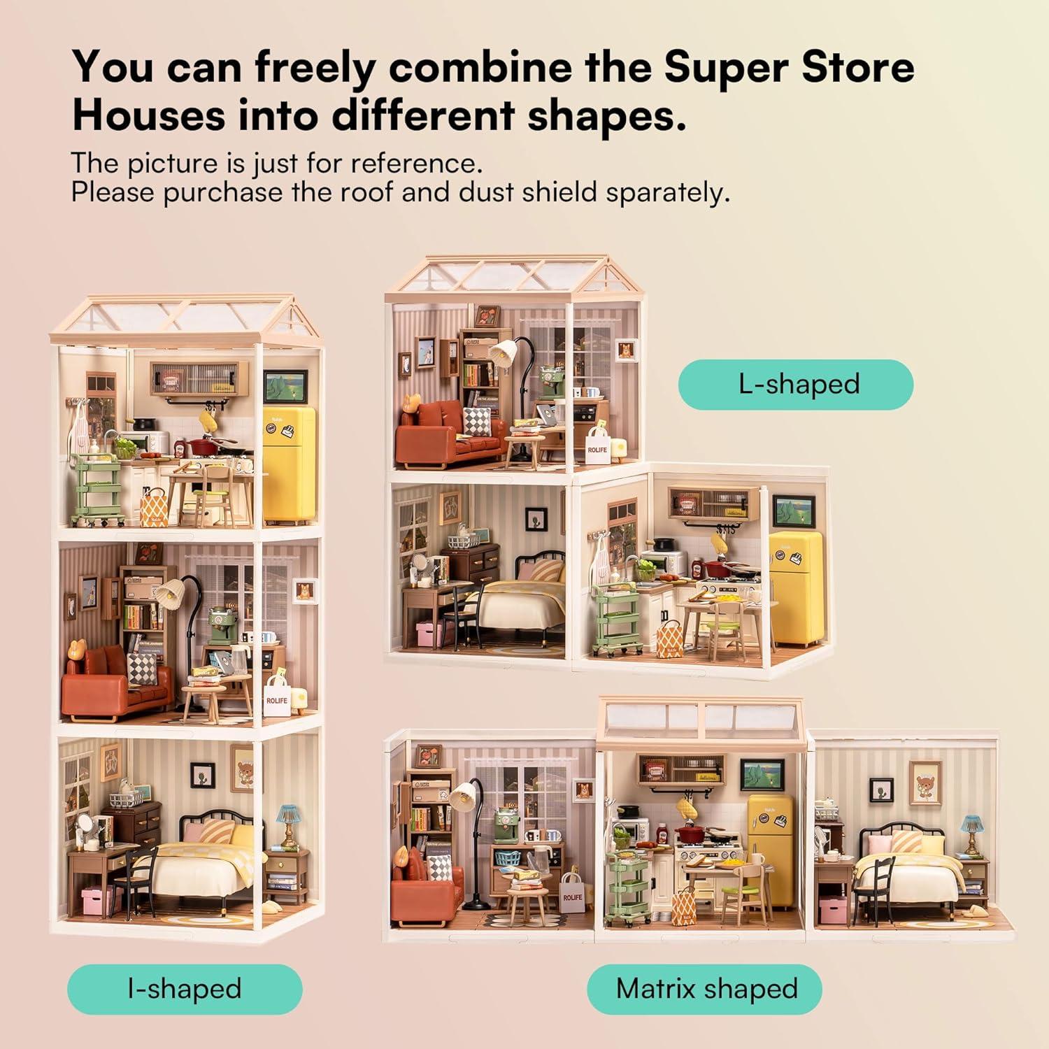 Rolife Kit de Construcción Miniatura Cocina LED 16.3x18cm