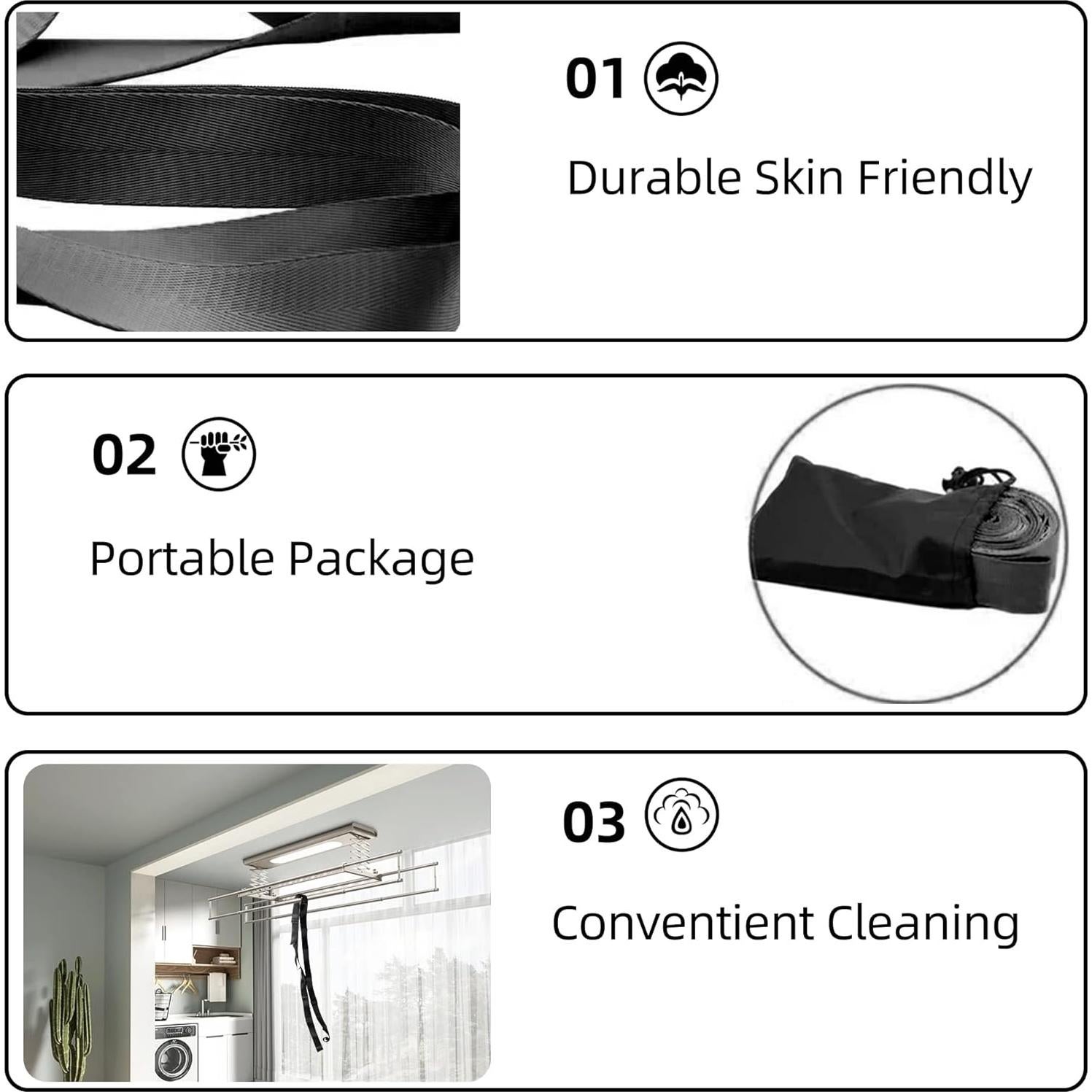 Correa de Estiramiento SANKUU 2.44m con 12 Bucles - Yoga y Pilates