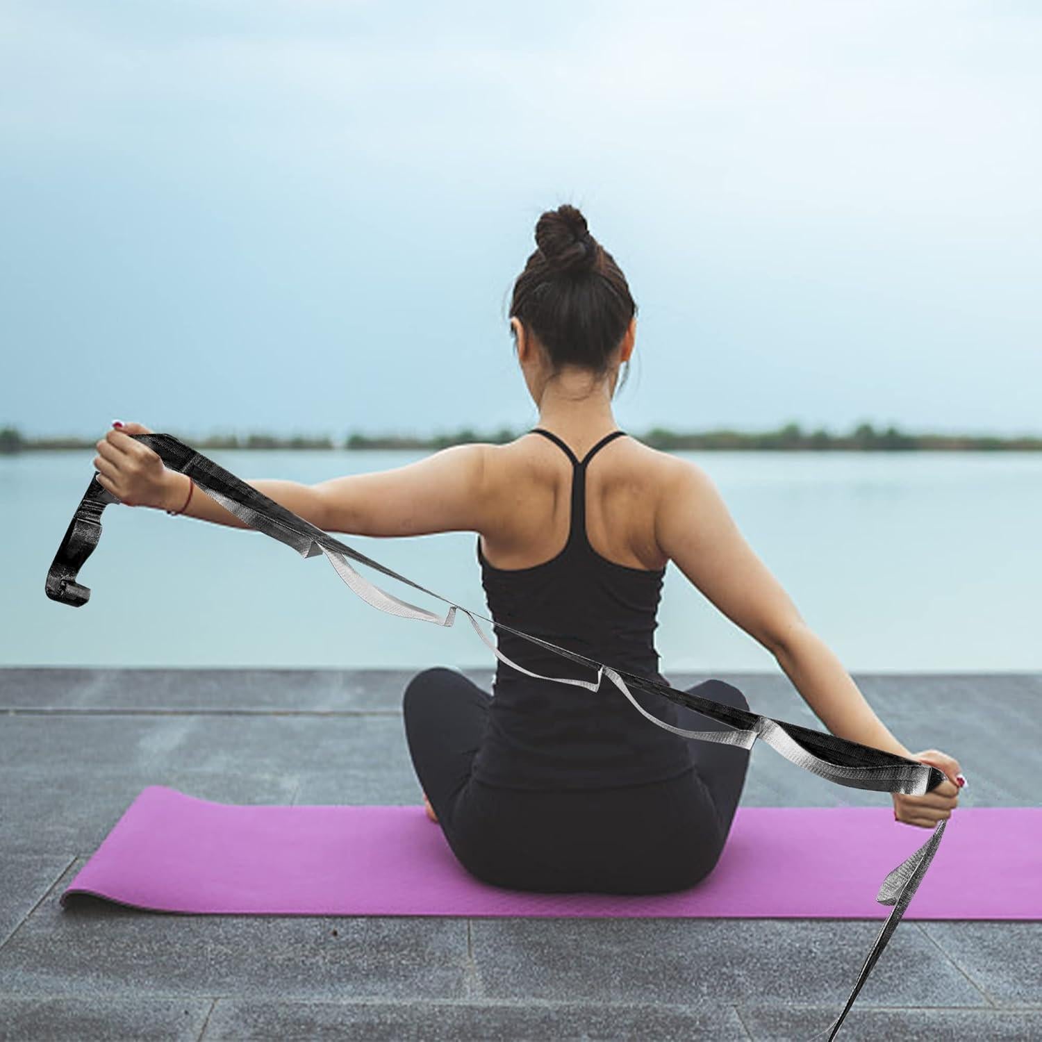 Correa de Estiramiento SANKUU 2.44m con 12 Bucles - Yoga y Pilates