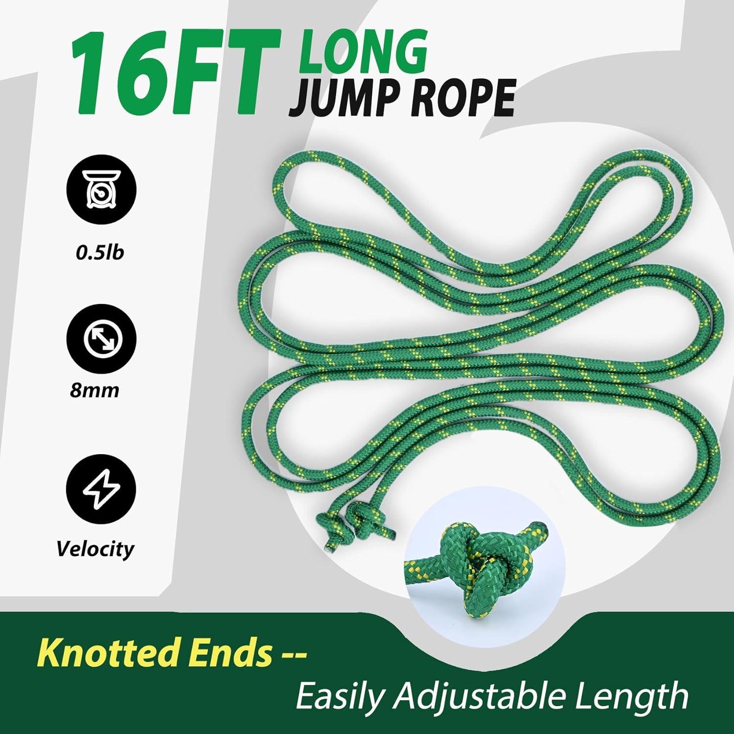 Cuerda de Salto Ajustable Megaraise 4.88m para Niños y Adultos