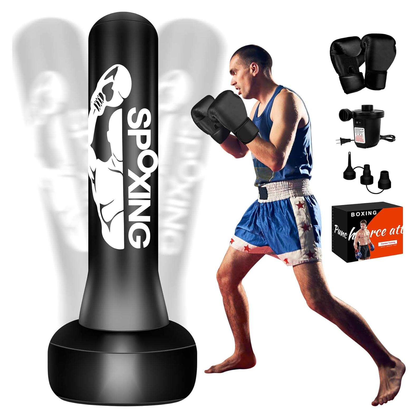 Saco de Boxeo de Pie SPOXING 175 cm con Guantes y Bomba