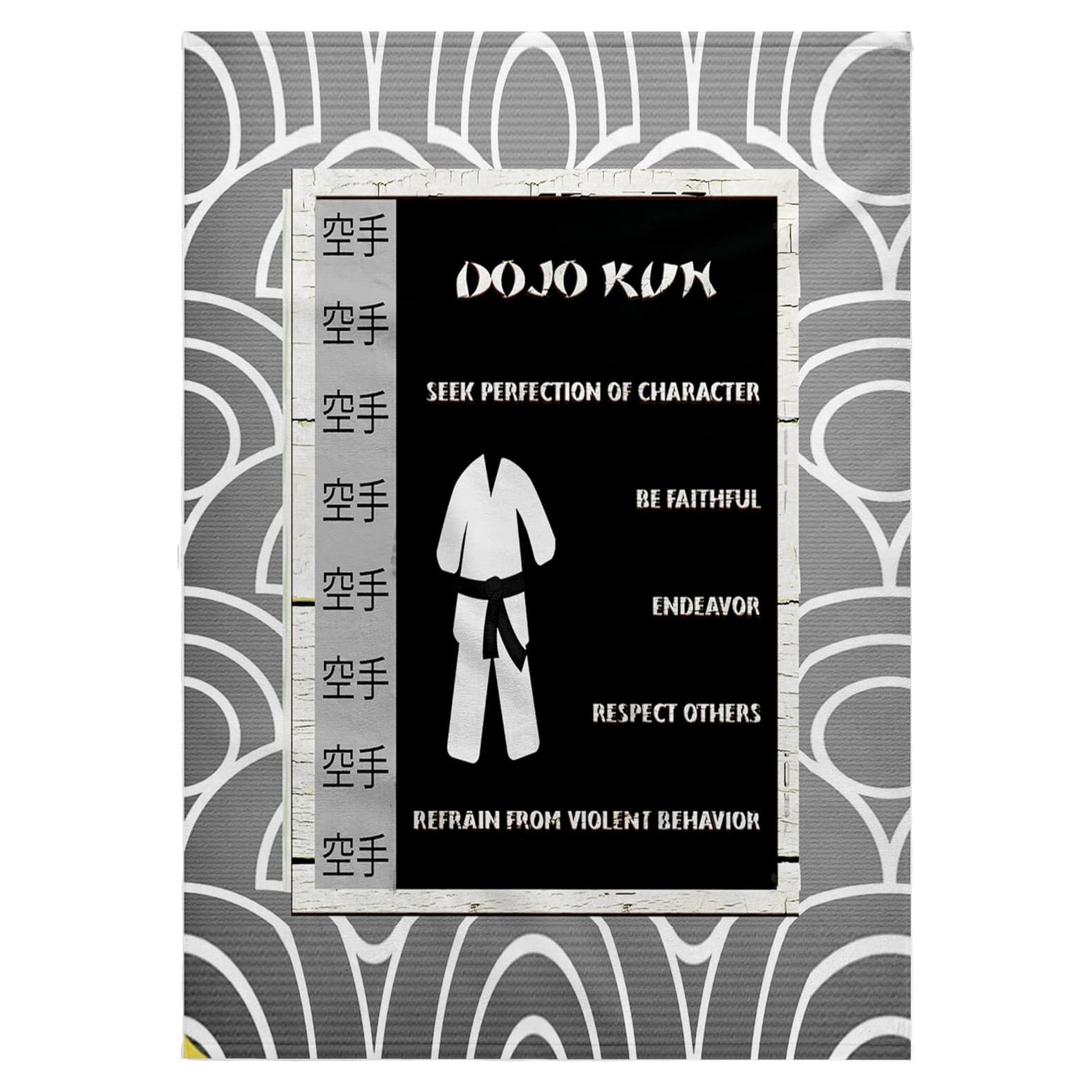 Toalla de Mano 3dRose 22x30 cm - Diseño Dojo Kun Artes Marciales