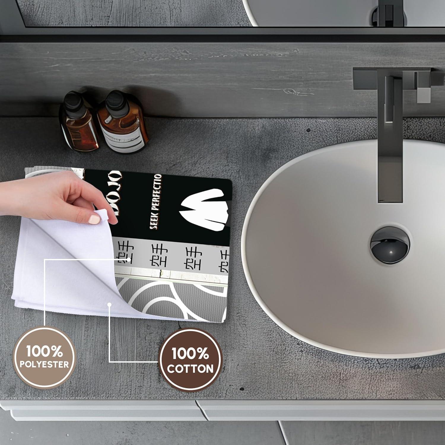 Toalla de Mano 3dRose 22x30 cm - Diseño Dojo Kun Artes Marciales