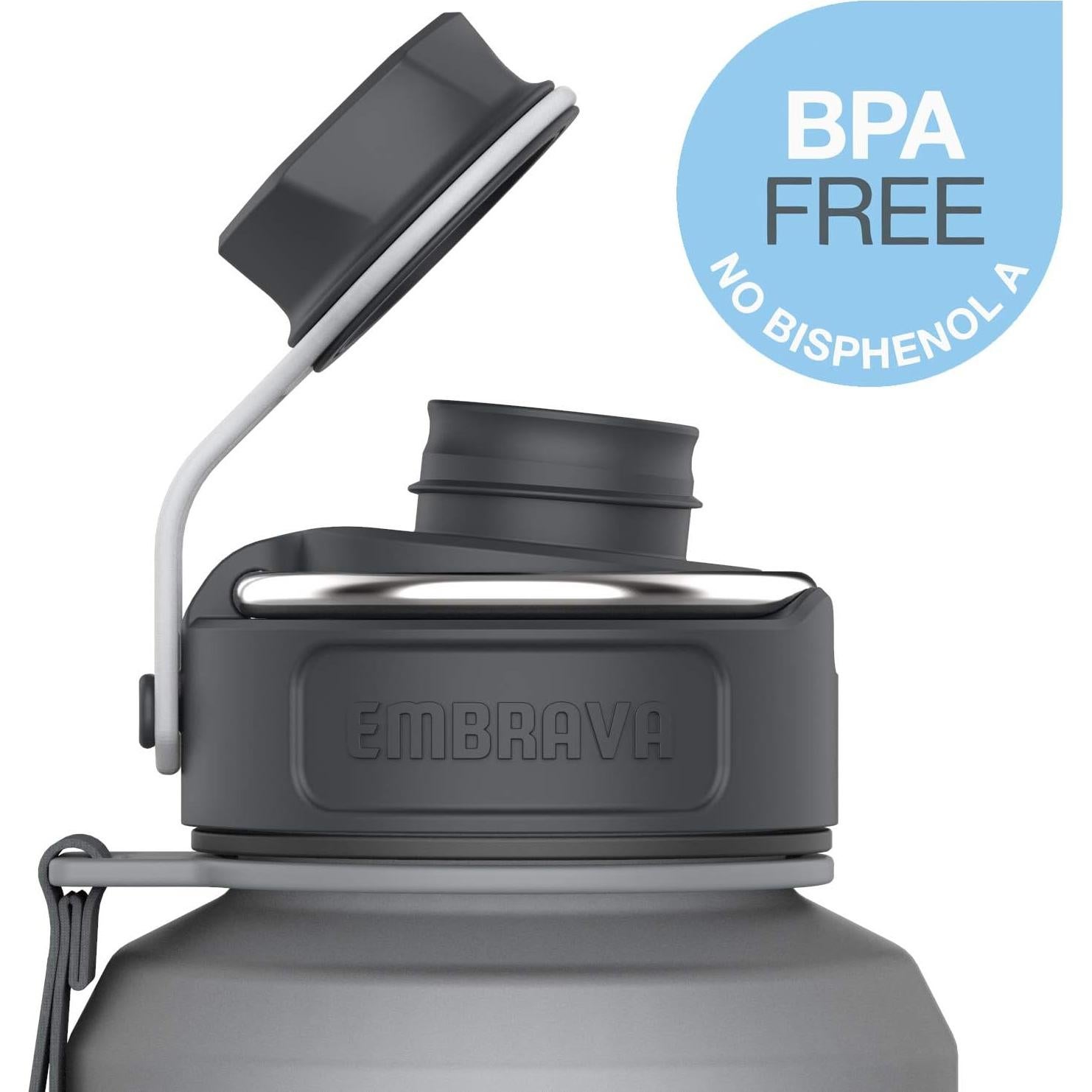 Botella de Agua Deportiva Embrava 40oz Gris Helado a Prueba de Fugas