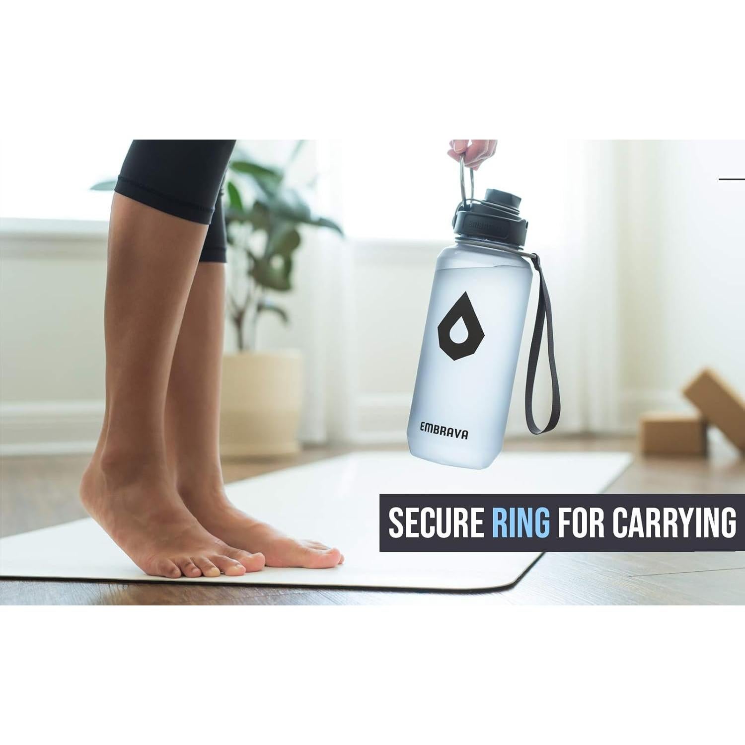 Botella de Agua Deportiva Embrava 40oz Gris Helado a Prueba de Fugas
