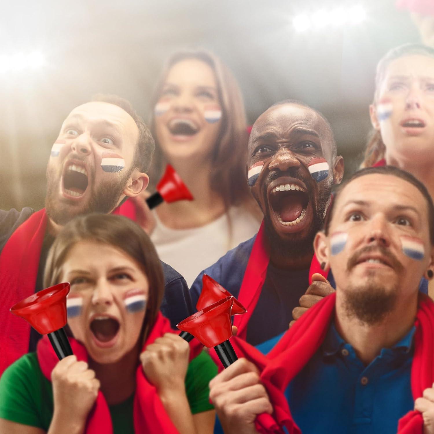 24 Campanas de Mano Rojas con Mango de Madera para Eventos