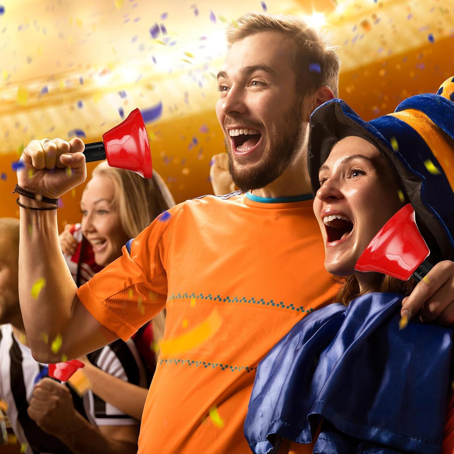 24 Campanas de Mano Rojas con Mango de Madera para Eventos