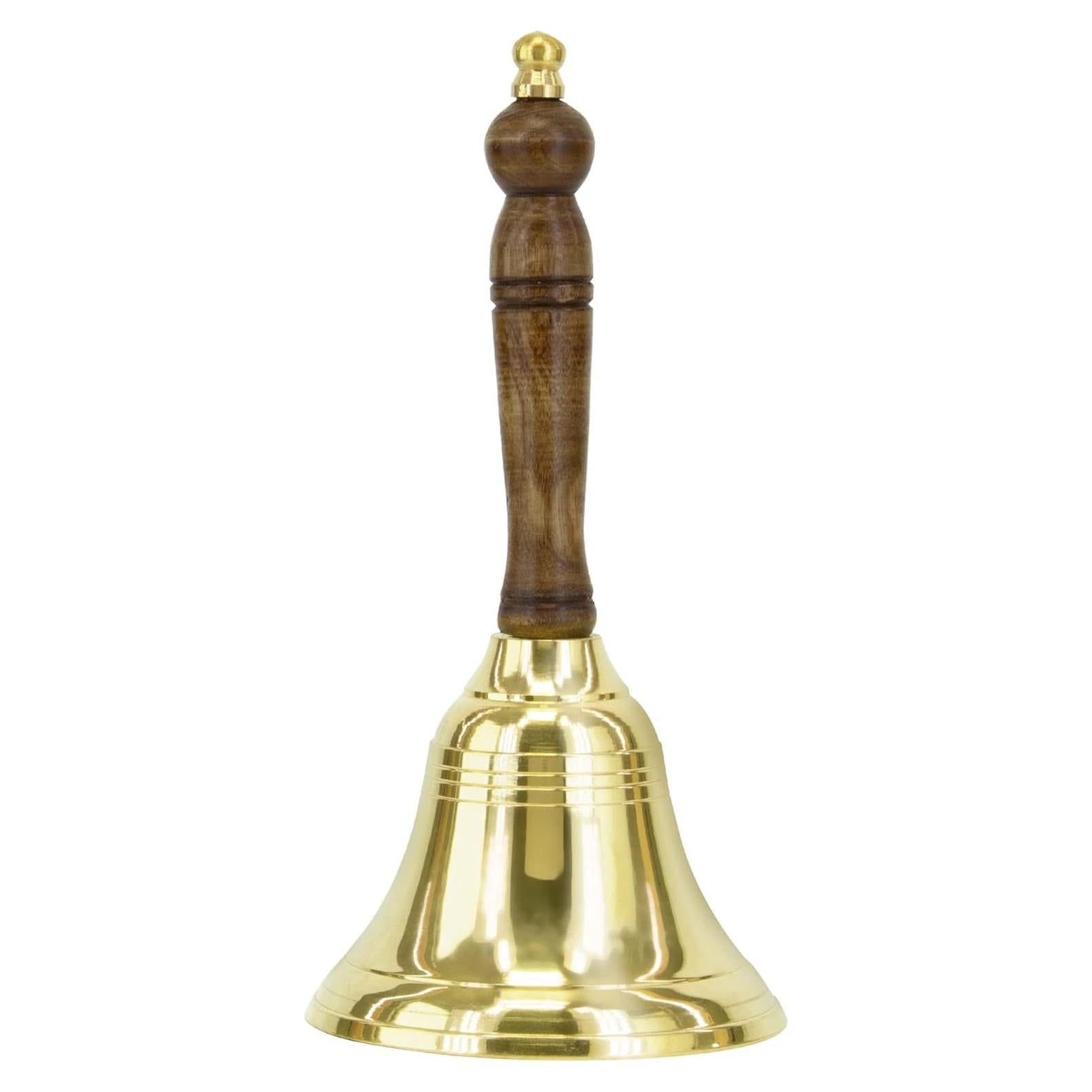 Campana de Mano de Latón Hecha a Mano - 7.92 cm - Oro