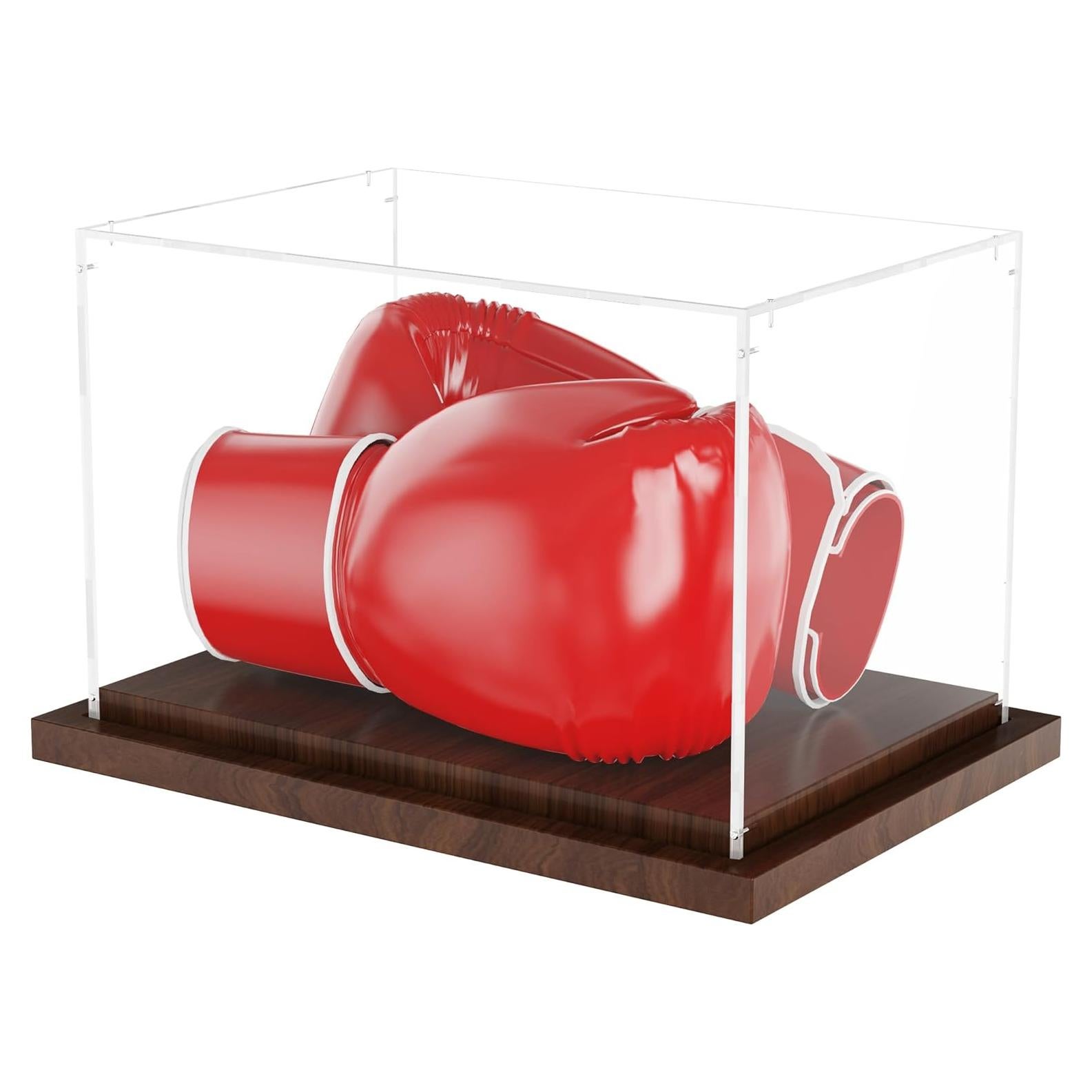Caja de Exhibición para Guantes de Boxeo VGMiu con Base de Madera