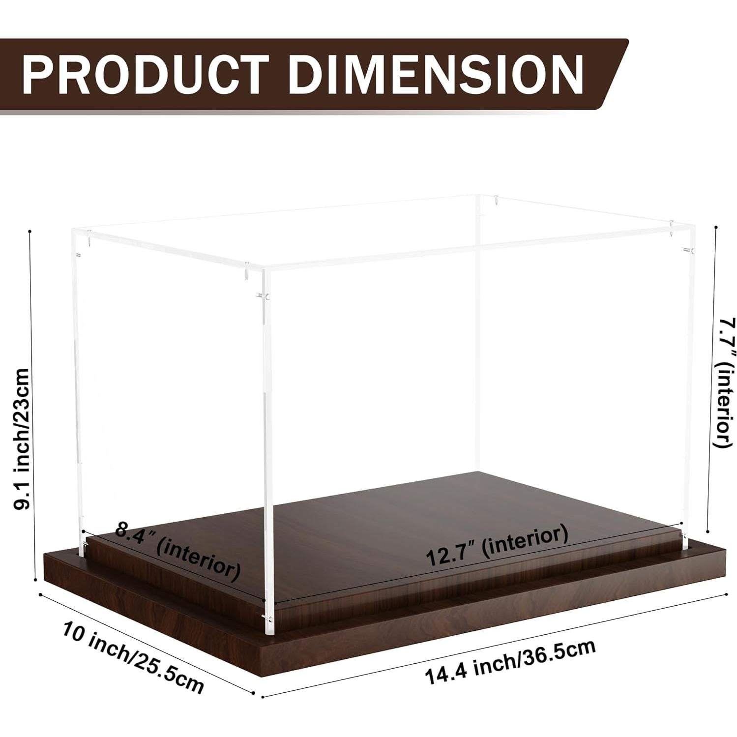 Caja de Exhibición para Guantes de Boxeo VGMiu con Base de Madera