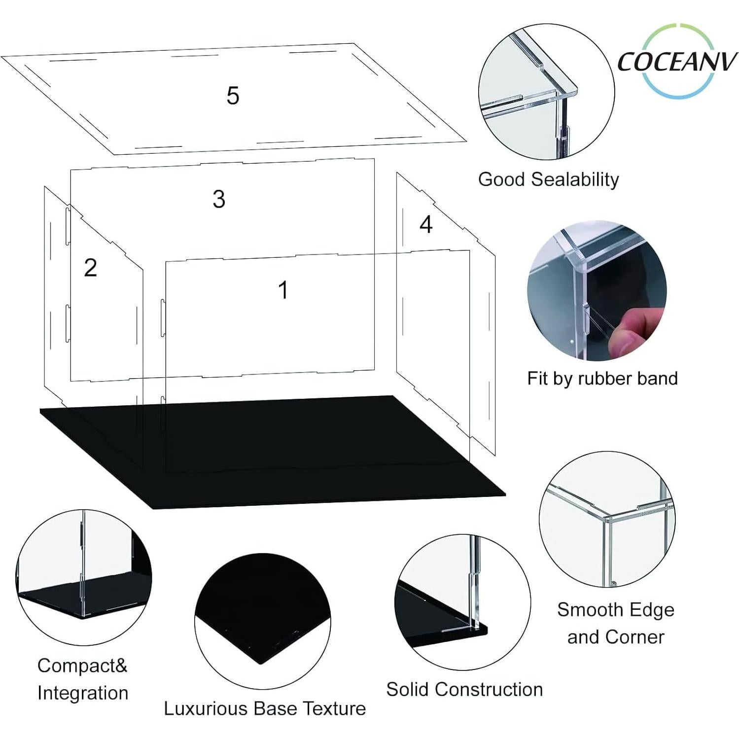 Caja de Exhibición de Guantes de Boxeo Acrílica COCEANV 33x22x22cm