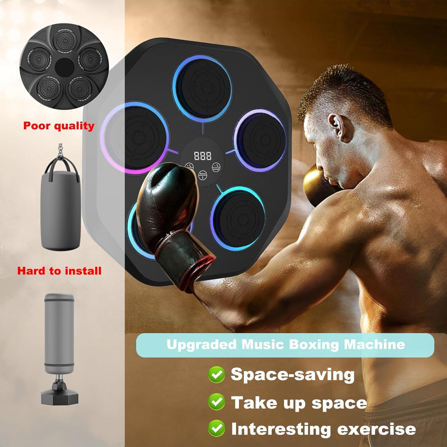 Máquina de Boxeo Musical ZNSLOPILCV con Guantes - Entrenador Inteligente