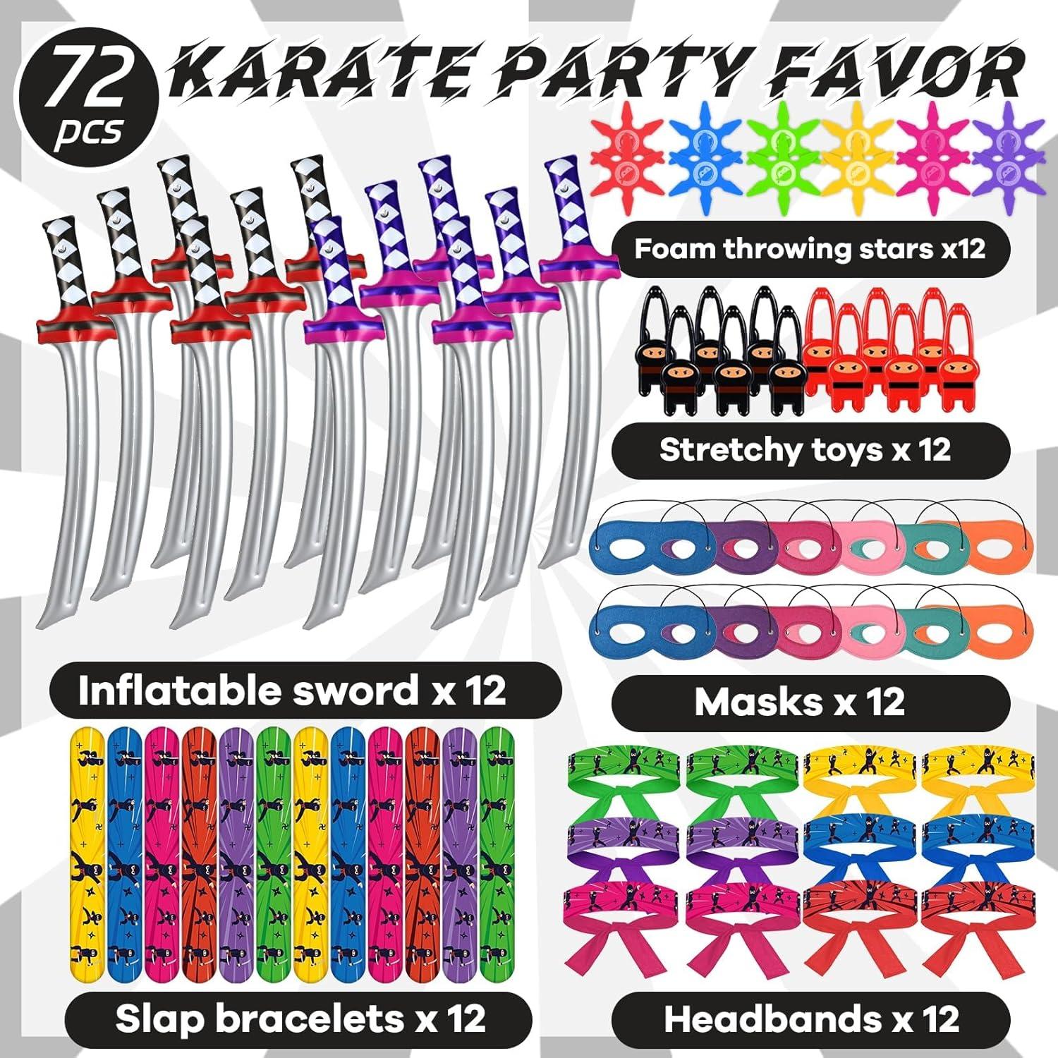 Set de Fiesta de Karate ZOIIWA 72 Piezas - Accesorios Coloridos
