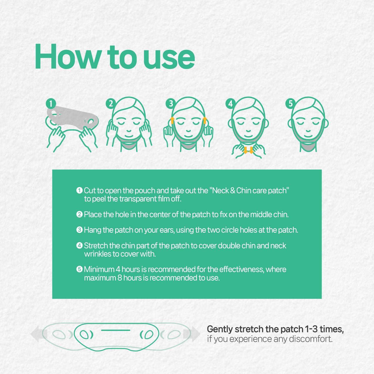 V Line Face Lifting Collagen Sleeping Mask 4ct – Double Chin Reducer & Neck Wrinkle Patches with Hyaluronic Acid & Vitamin E, Chin Strap Care, Neck Lift Tape Overnight