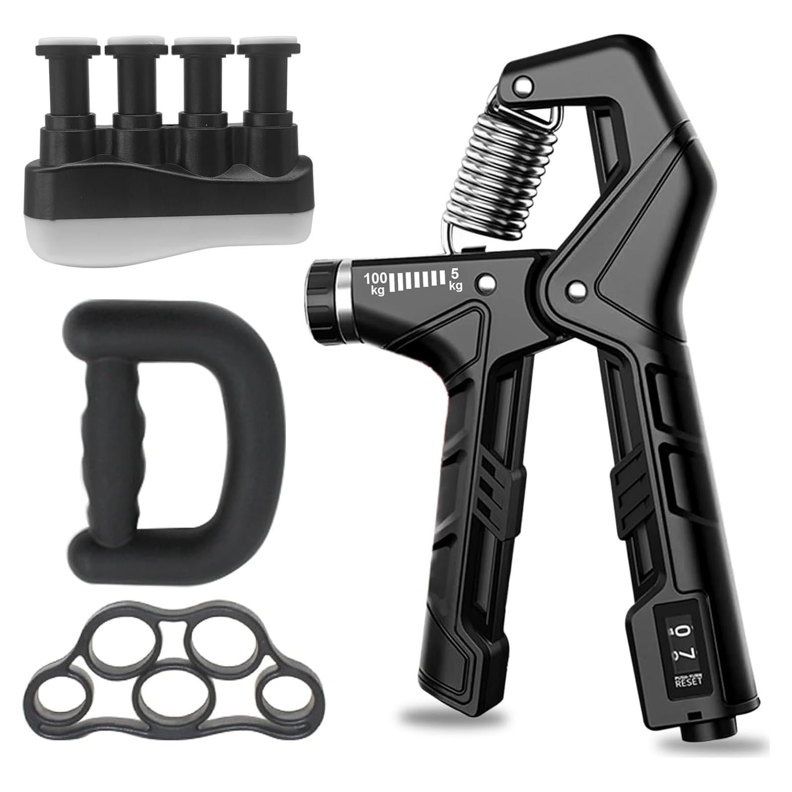 Fortalecedor de Agarre de Mano YESIMET 5-100kg Ajustable con Conteo