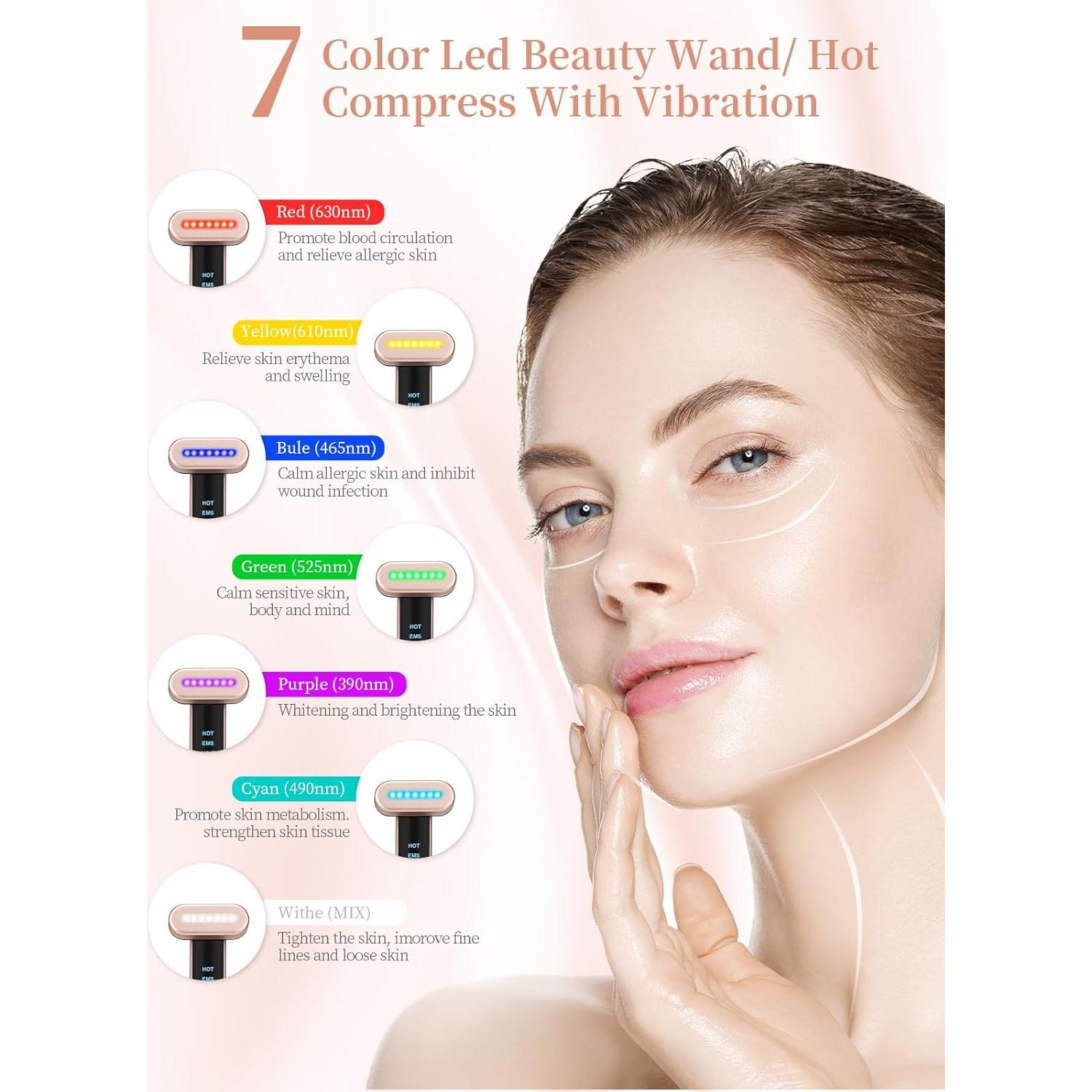 Varita de Terapia de Luz Roja Gipider 7-en-1 Facial