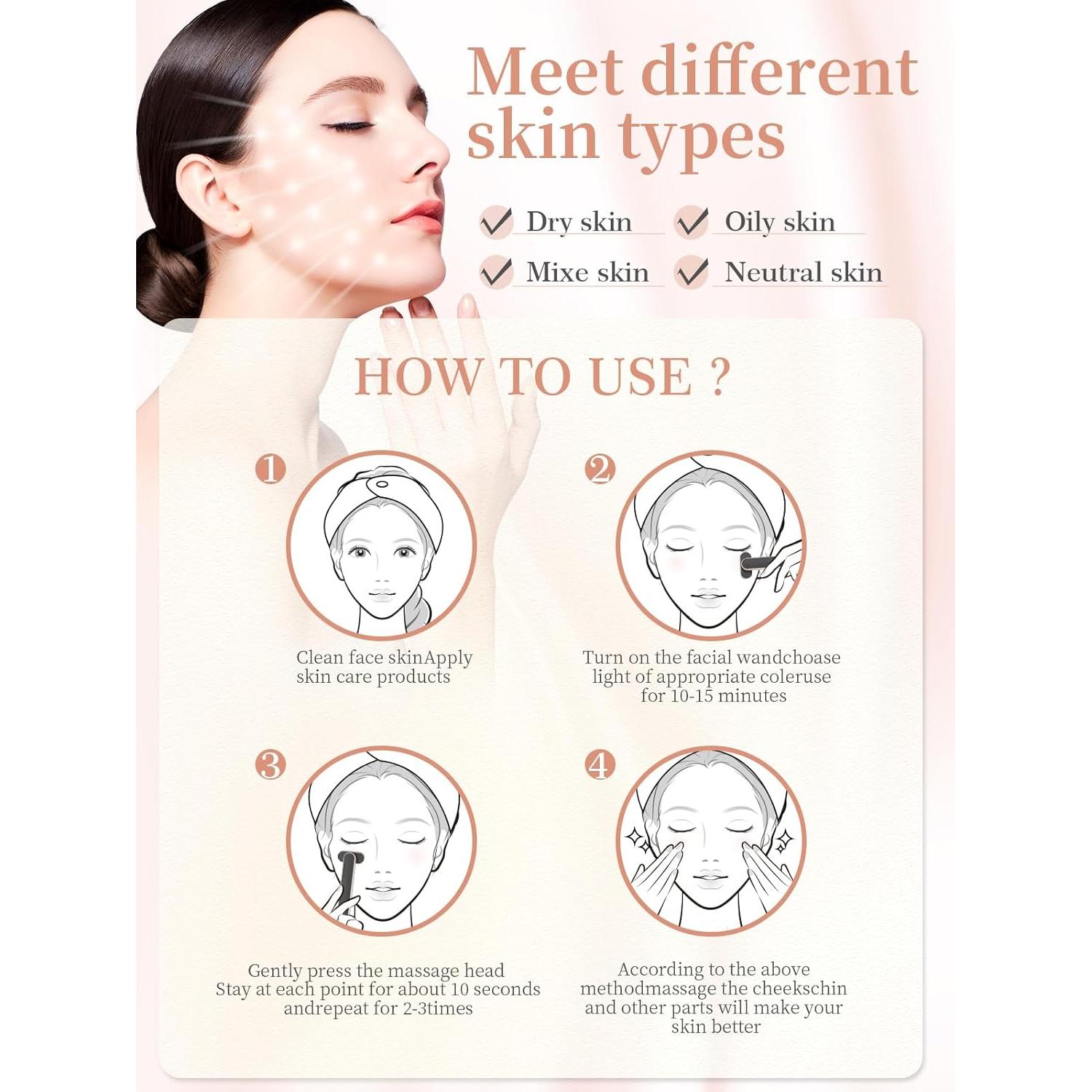 Varita de Terapia de Luz Roja Gipider 7-en-1 Facial