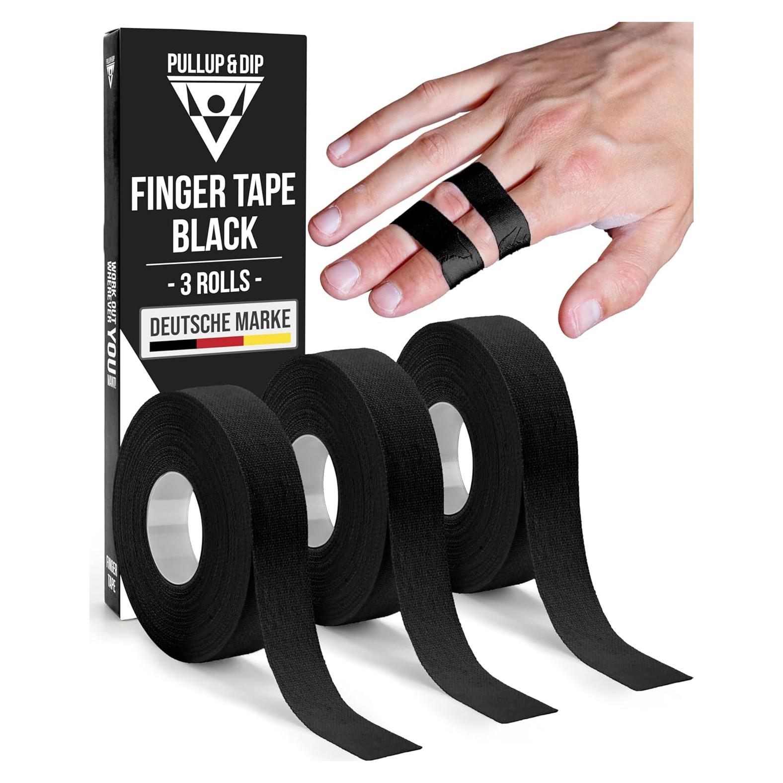 Cinta Deportiva para Dedos FT Fitness - 3 Rollos Negra