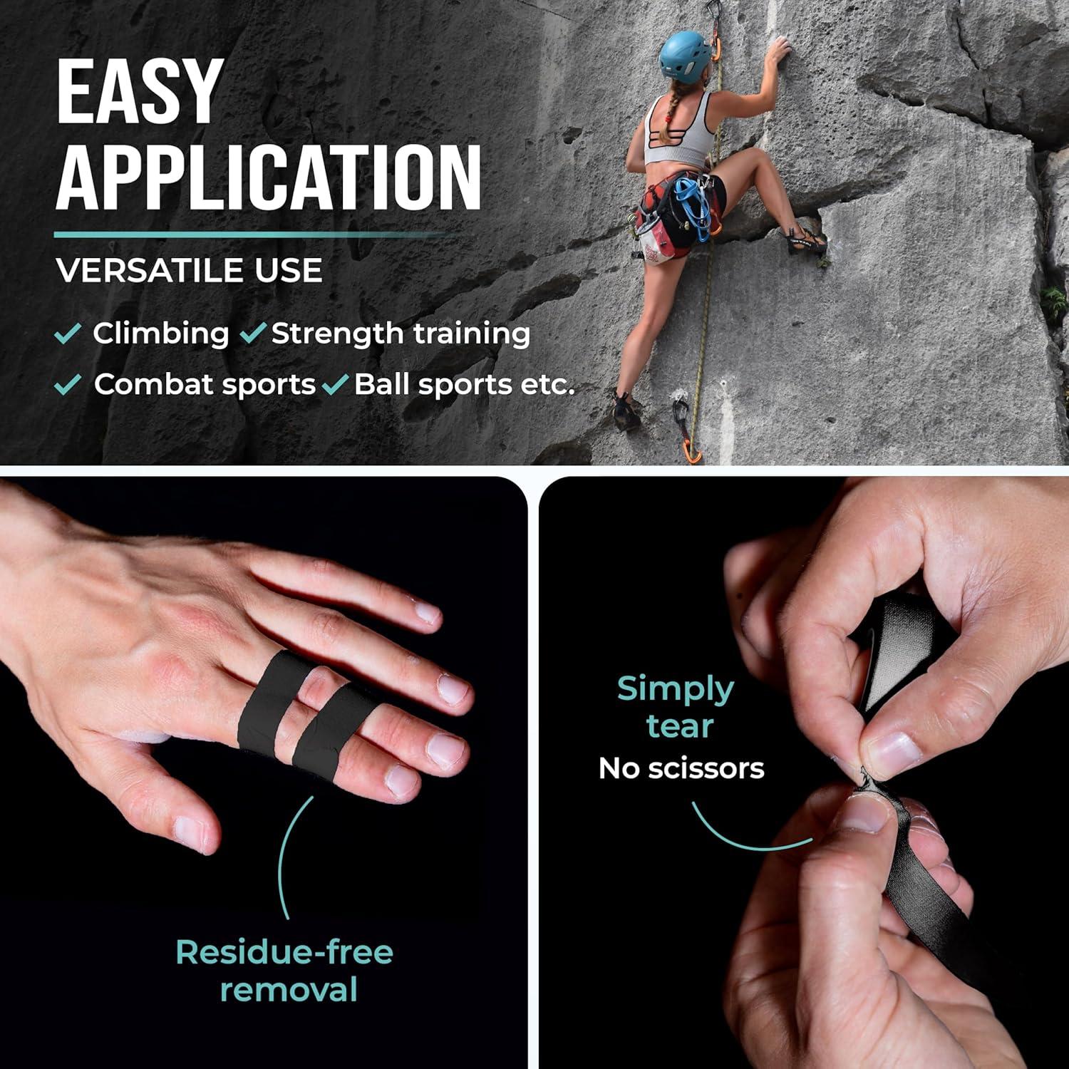 Cinta Deportiva para Dedos FT Fitness - 3 Rollos Negra