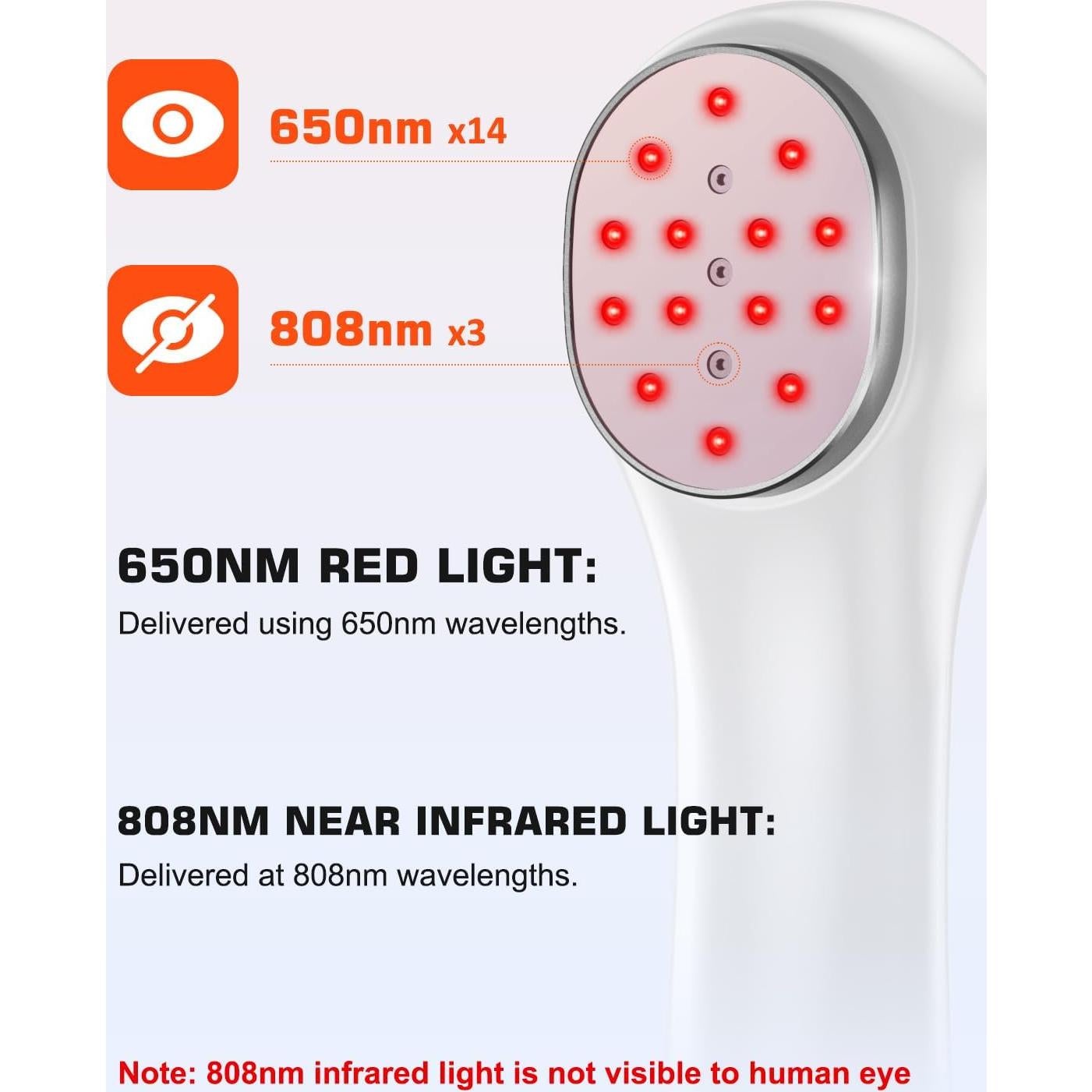 Dispositivo de Terapia de Luz Roja Holsn 14x650nm 3x808nm