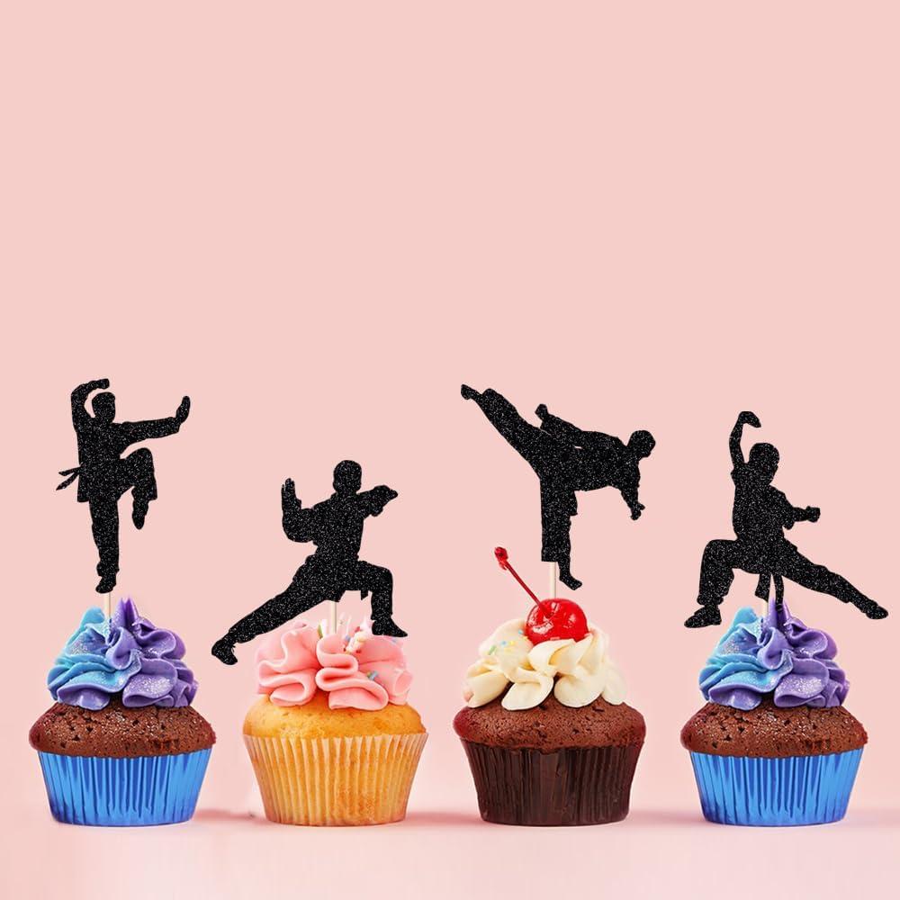 Adornos de Cupcake de Karate 24 Piezas - Duomijiejie