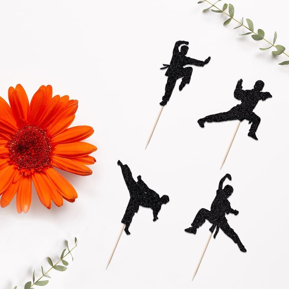 Adornos de Cupcake de Karate 24 Piezas - Duomijiejie