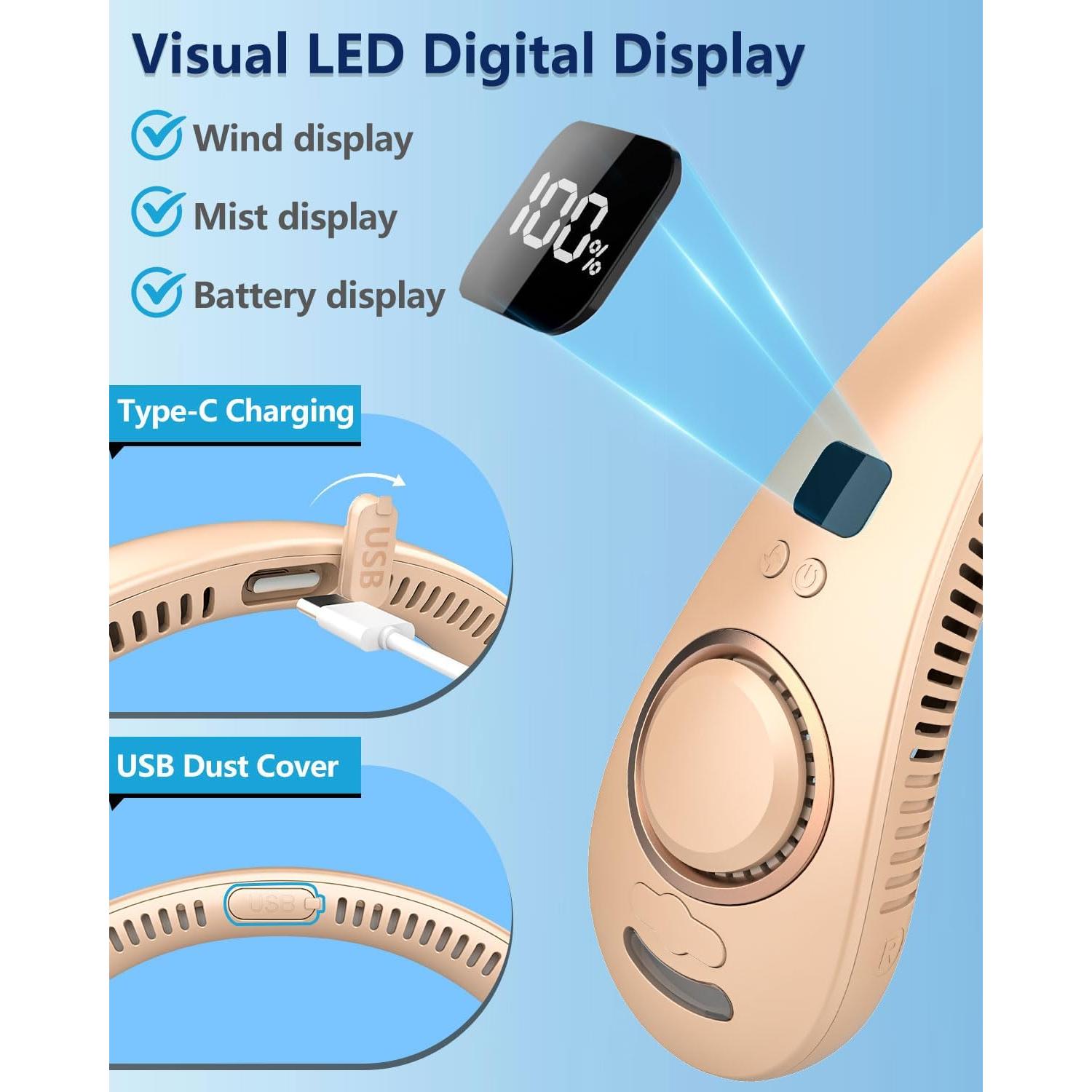 Ventilador de Cuello FWV con Neblina y Batería Recargable