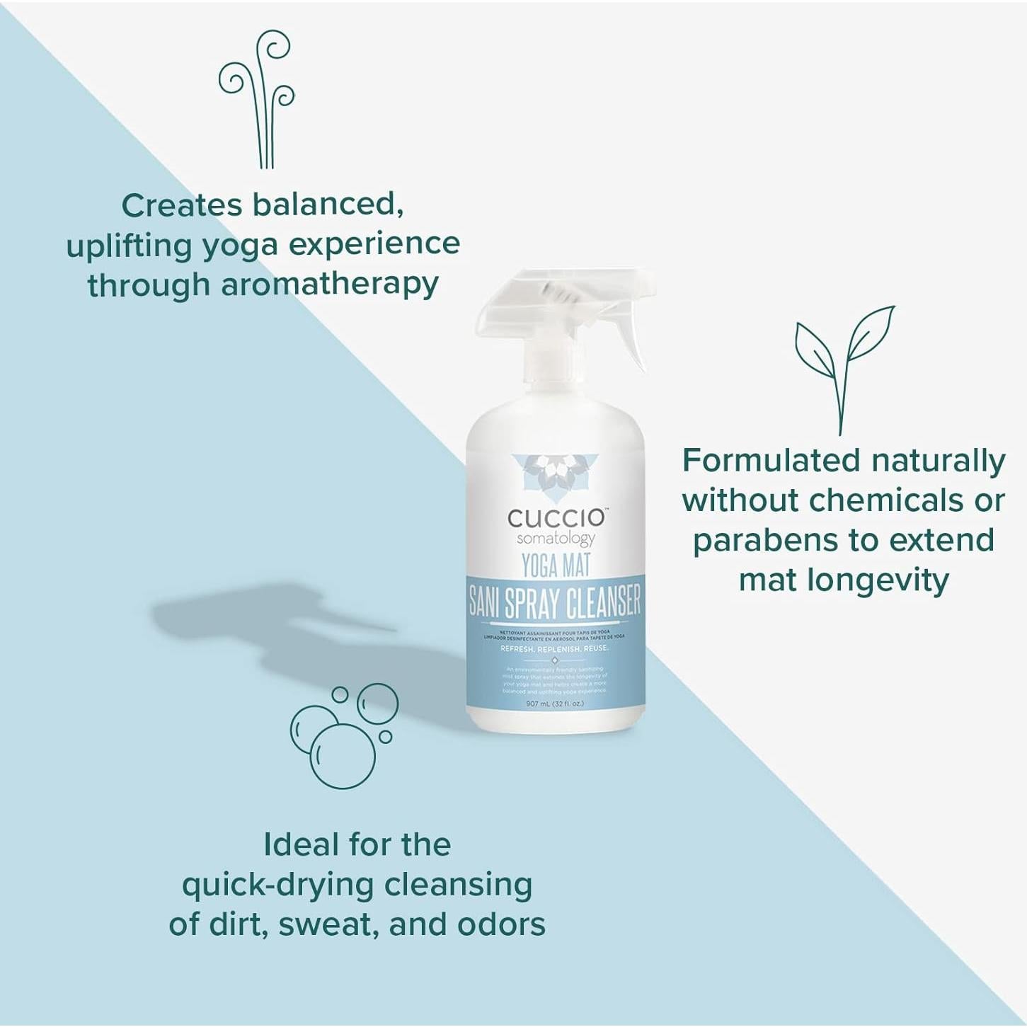 Limpiador en Spray para Esteras de Yoga Cuccio Somatology 946 ml