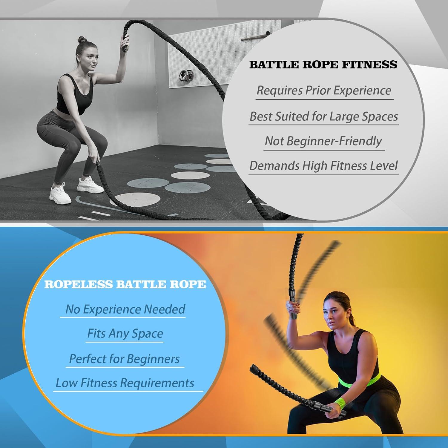 Cuerdas de Batalla Sin Cuerda mnmnx 52 cm para Gimnasio en Casa