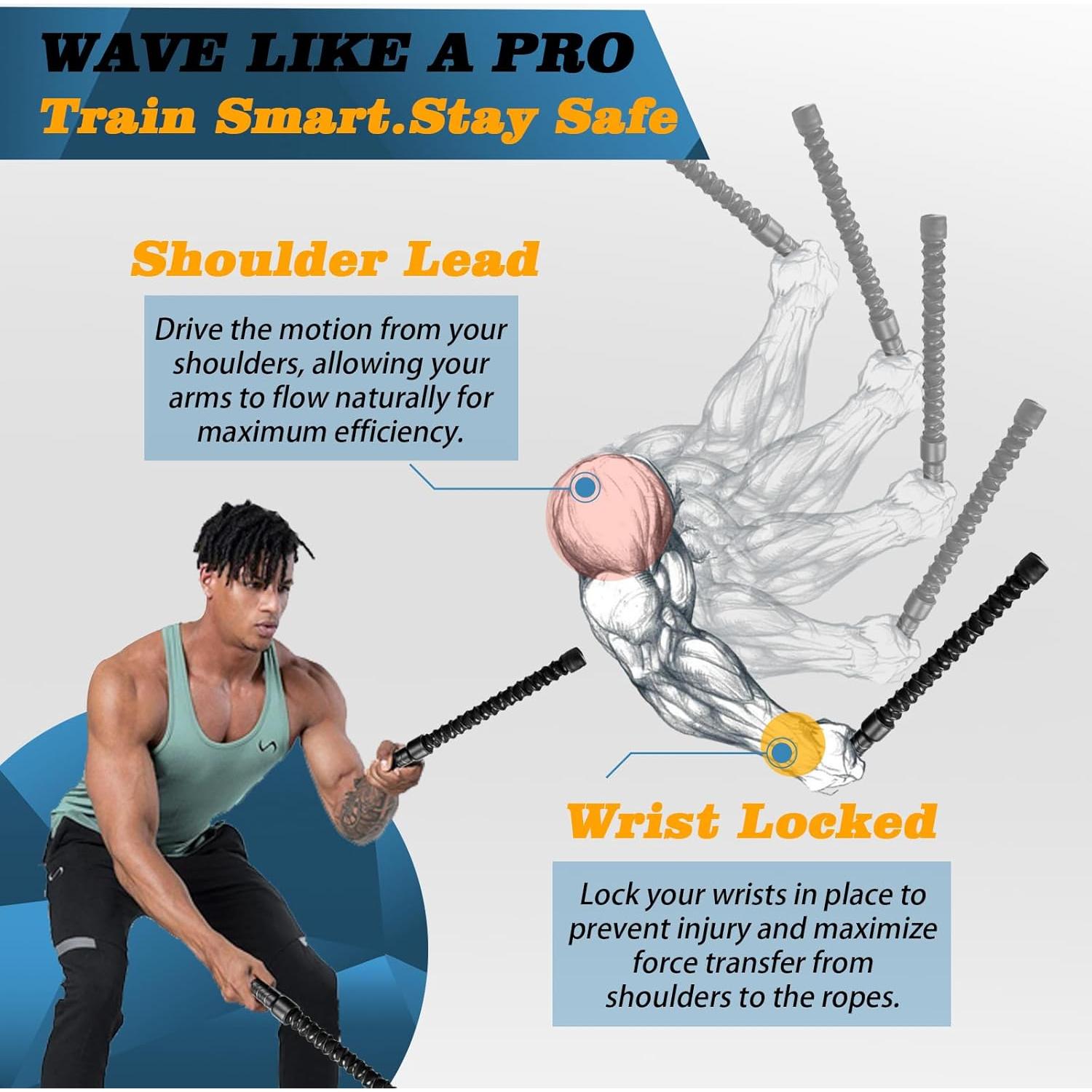 Cuerdas de Batalla Sin Cuerda mnmnx 52 cm para Gimnasio en Casa