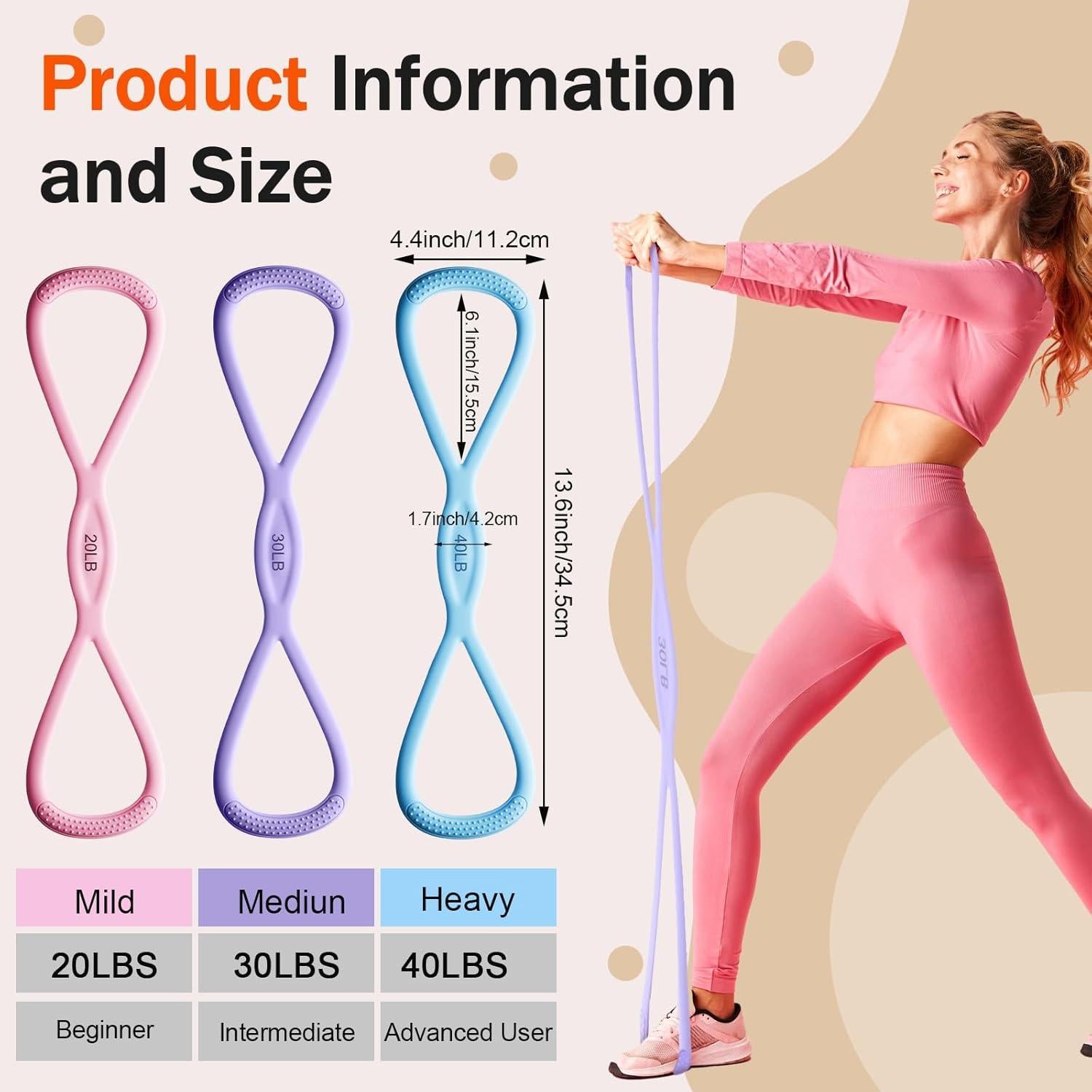 Banda de Resistencia Fitness Soulchen Figura 8 - 3 Piezas