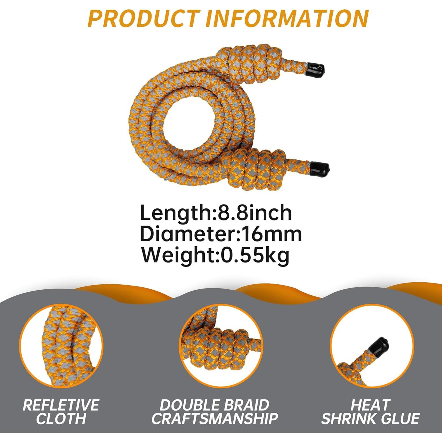 Cuerda de Saltar con Peso GIAHAND Naranja 3m Ajustable
