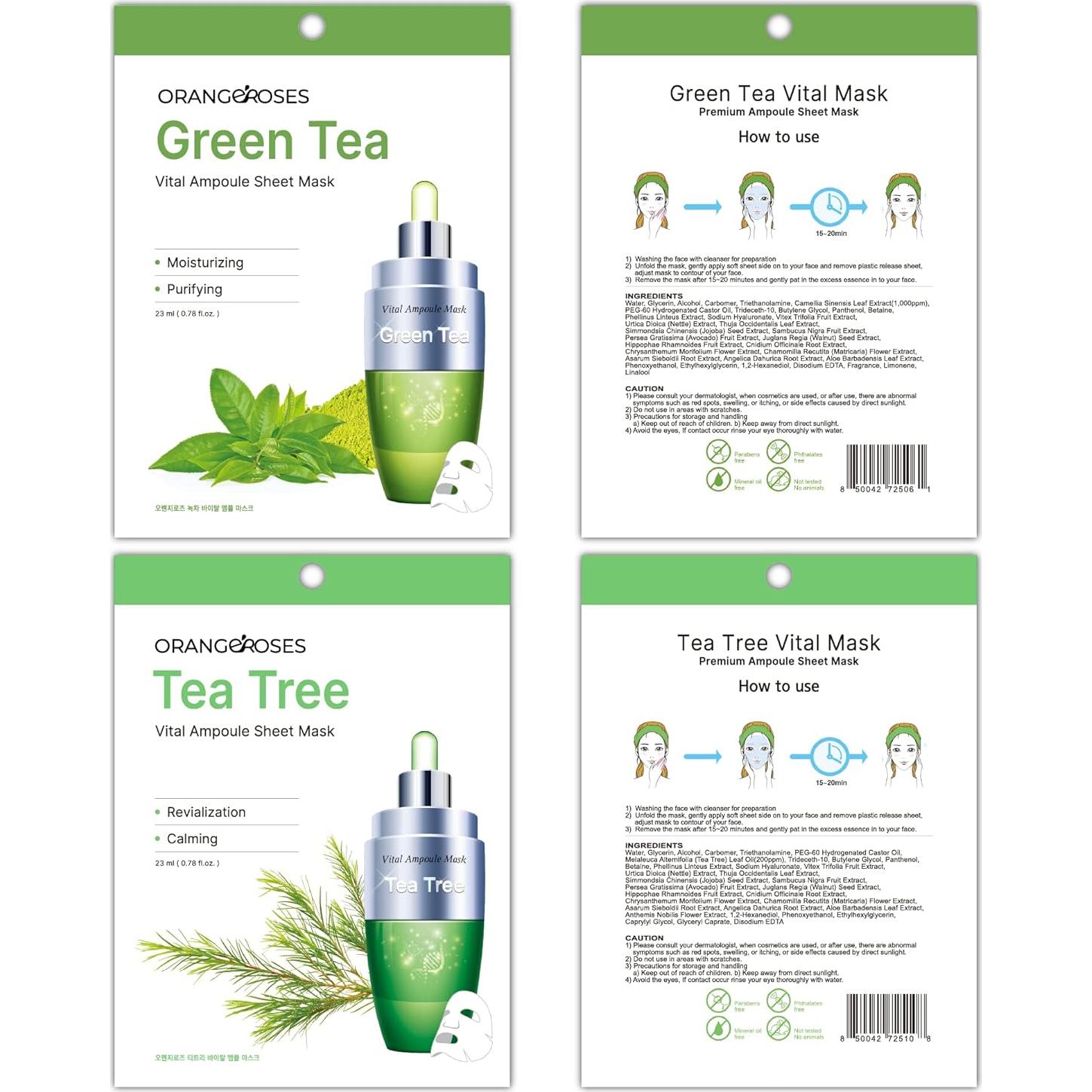 Combo 100 Pcs Máscaras Faciales Orangeroses Coreanas