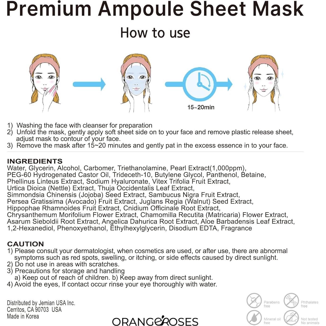 Combo 100 Pcs Máscaras Faciales Orangeroses Coreanas