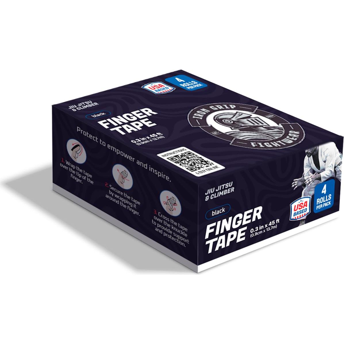 Cinta para Dedos IronGrip Negra 4 Rollos 0.76 cm x 13.72 m