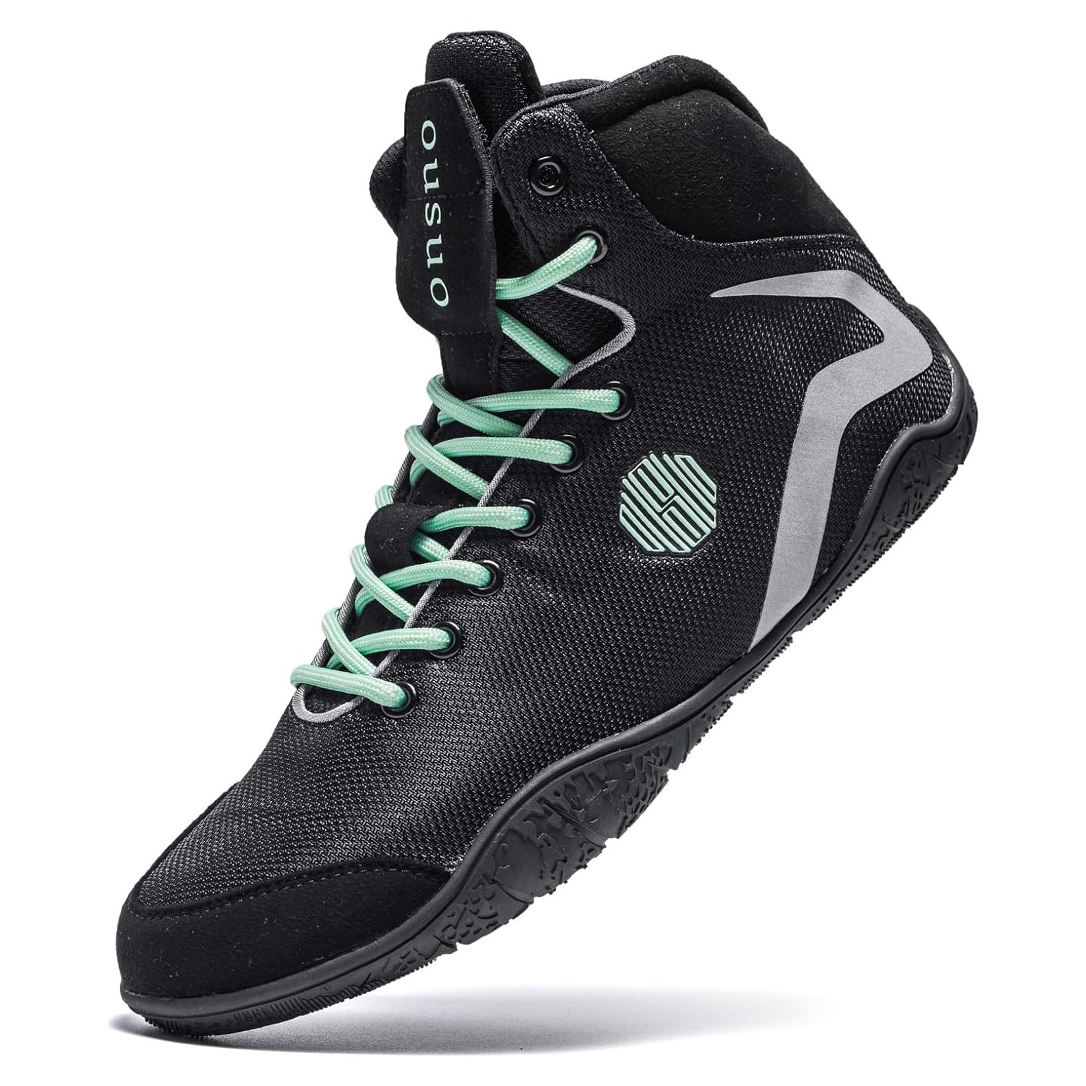 Zapatos de Boxeo para Hombres - Calzado de Lucha Negro y Verde