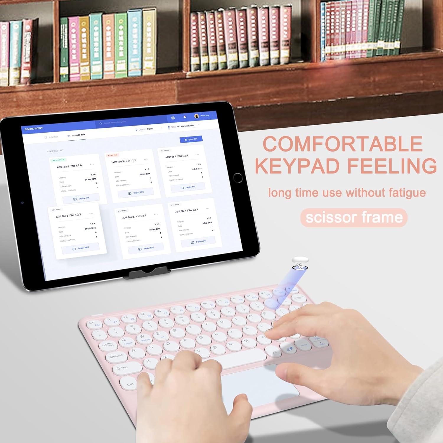 Teclado Inalámbrico Bebettor con Touchpad 10 Pulgadas Rosa