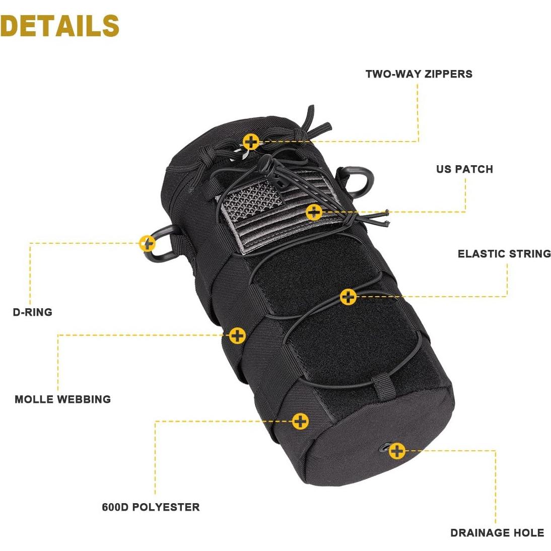 Funda para Botella de Agua AMYIPO Molle 1L Negra