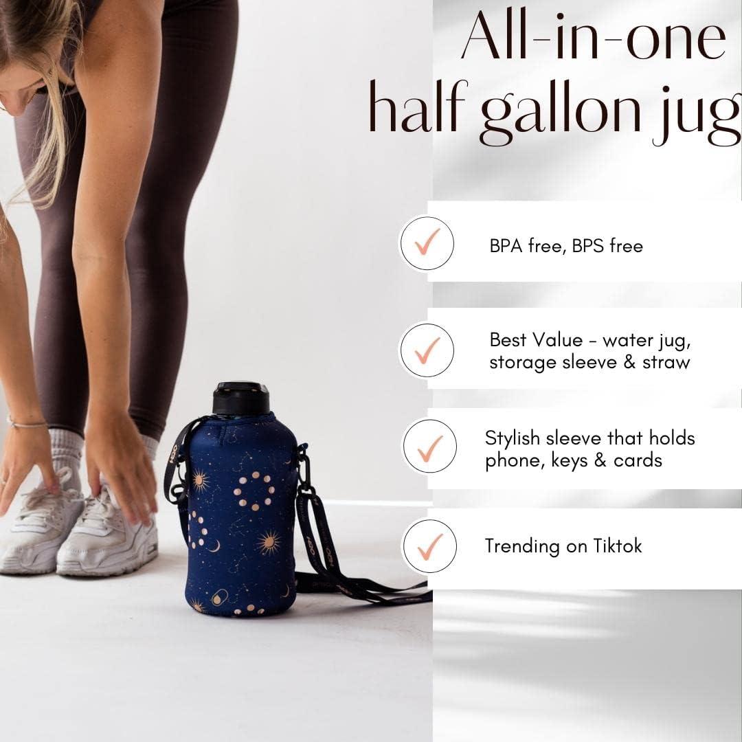 Botella de Agua H2O Capsule 2.2L con Funda y Popote - Libre de BPA