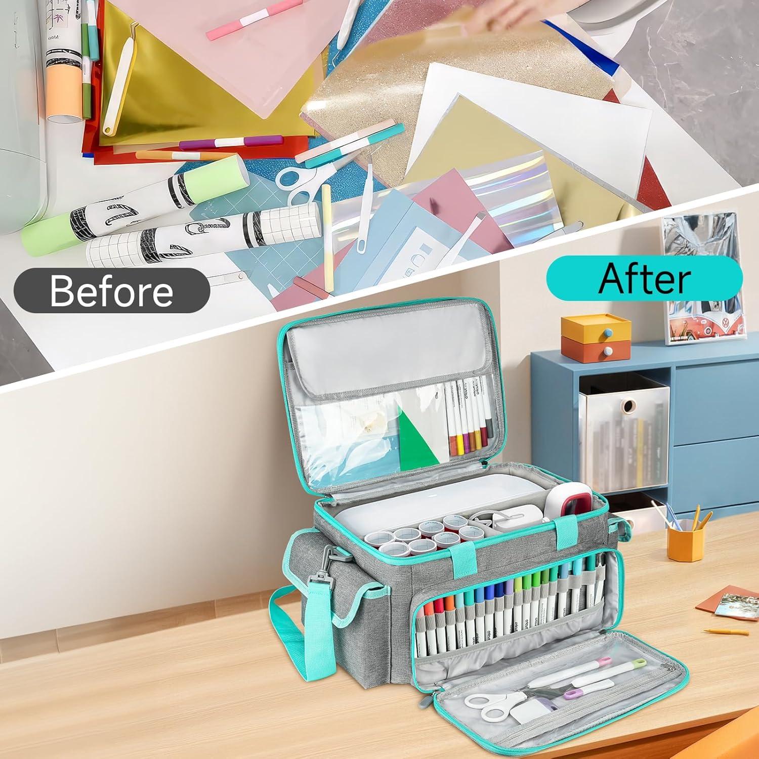 Funda de Almacenamiento LEFORZ para Cricut Joy Xtra - Gris/Verde