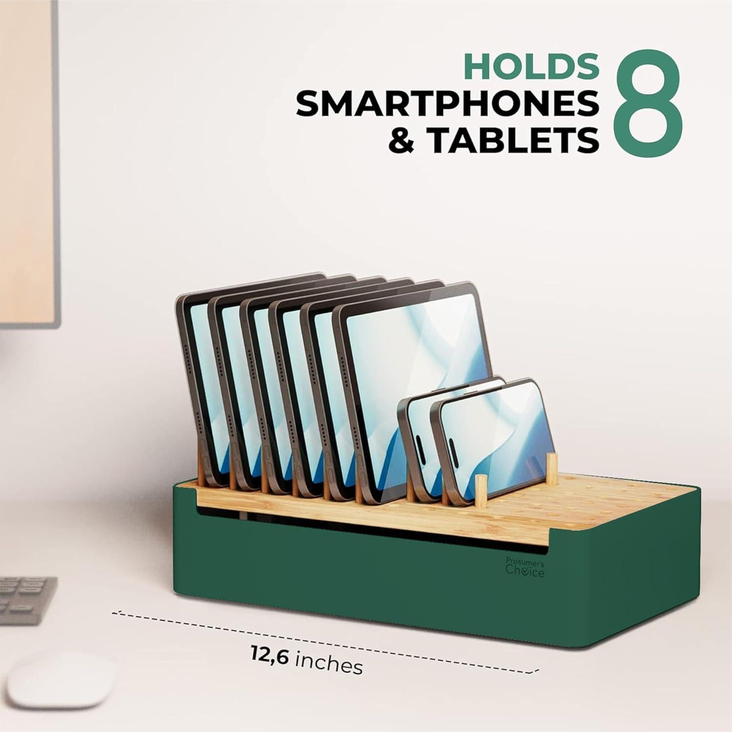 Estación de Carga de Bambú Prosumer's Choice - Organizador Múltiple