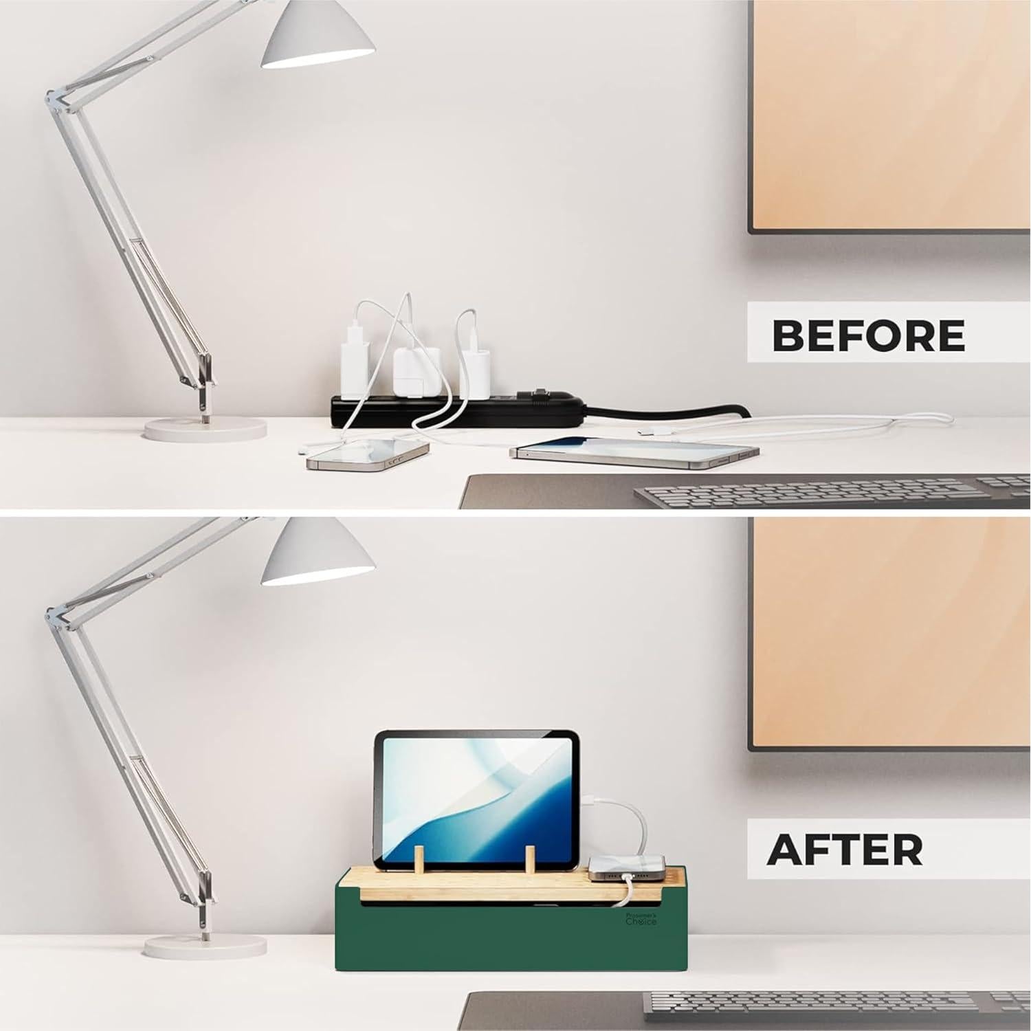 Estación de Carga de Bambú Prosumer's Choice - Organizador Múltiple