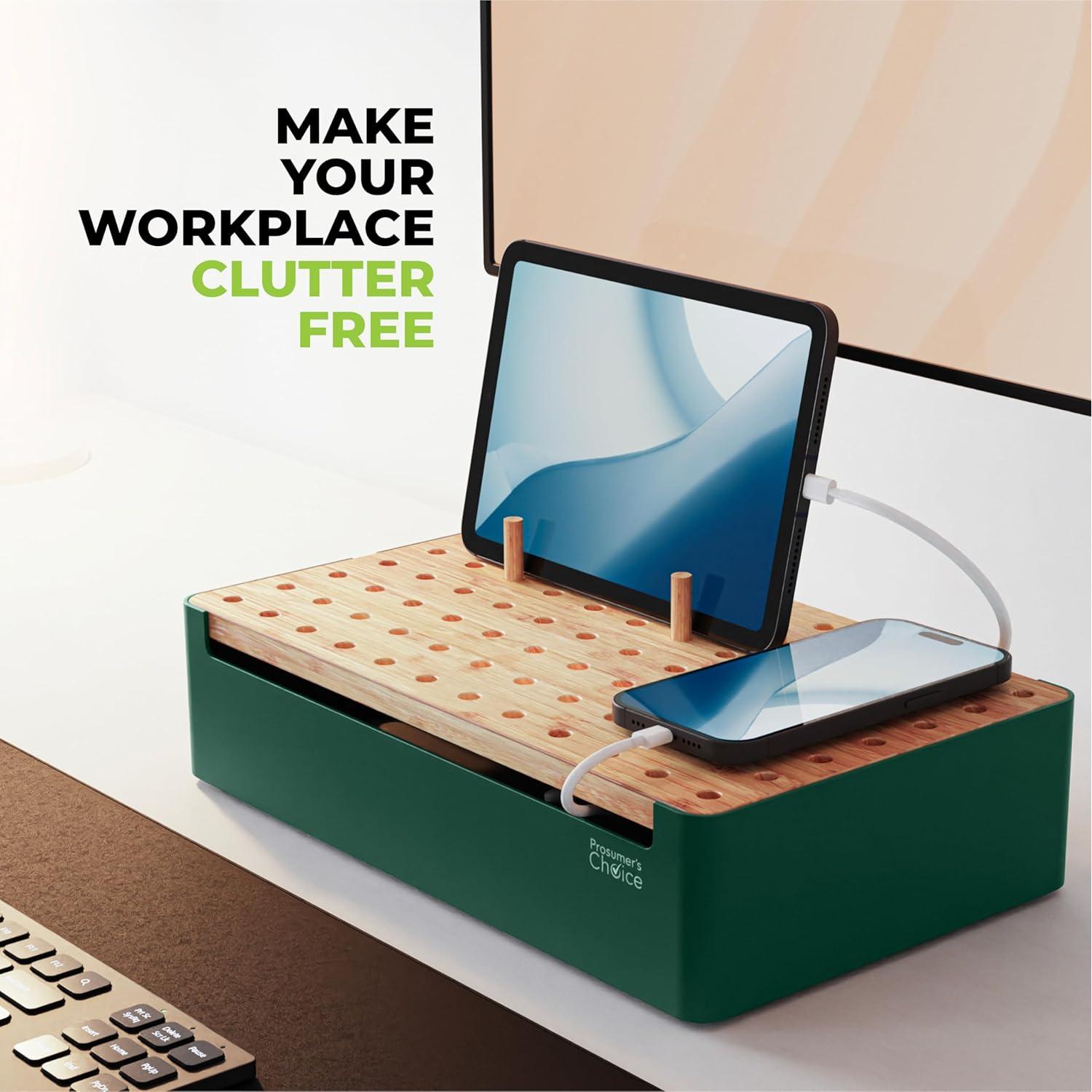 Estación de Carga de Bambú Prosumer's Choice - Organizador Múltiple