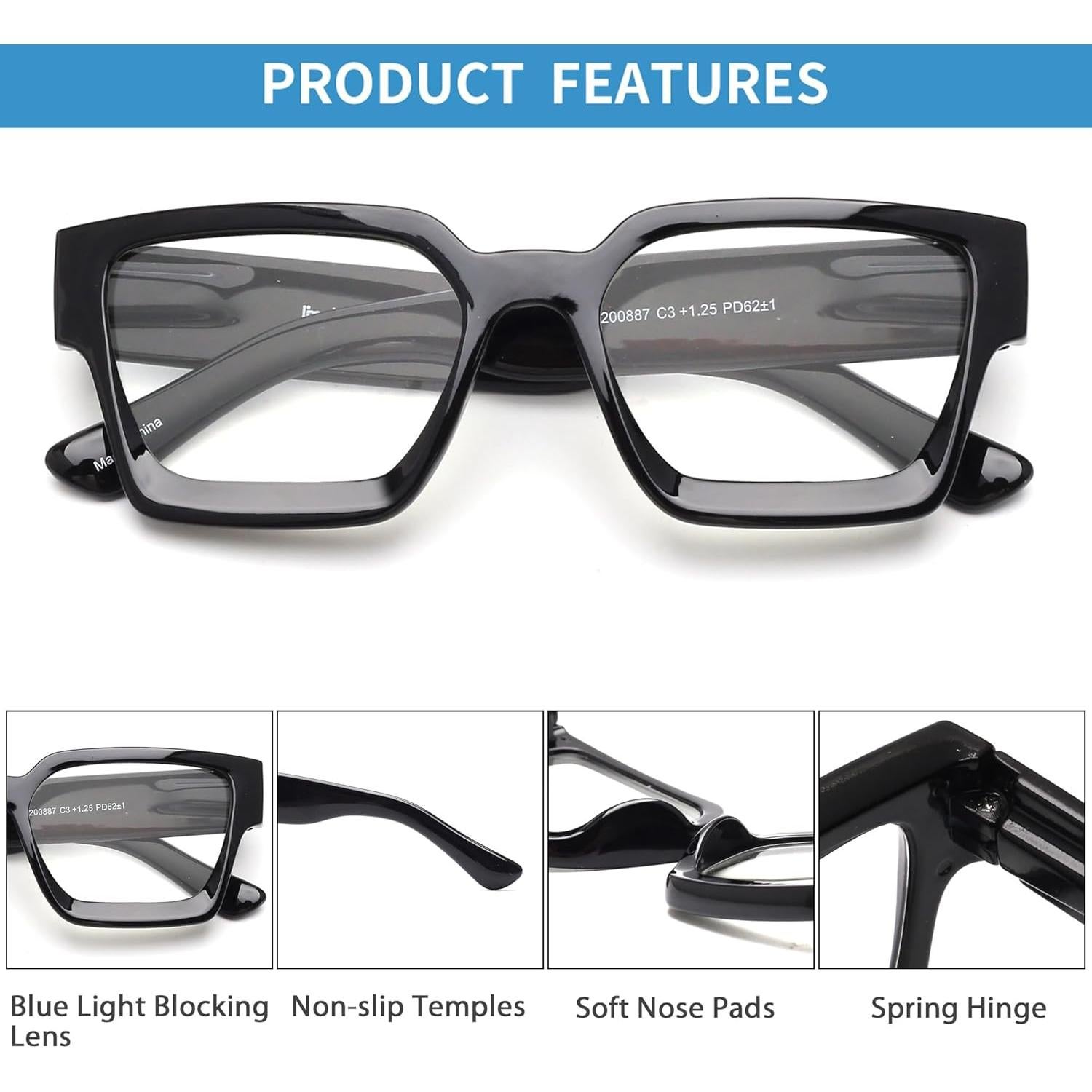 Gafas de Lectura JM 3 Paquetes Anti Luz Azul 2.5x