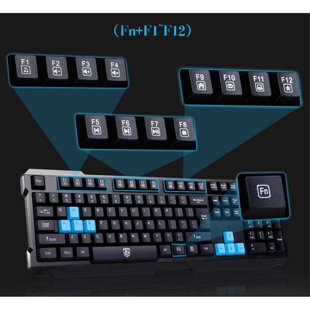 Combo Teclado y Ratón Inalámbrico Soke-Six 2.4GHz Ergonómico